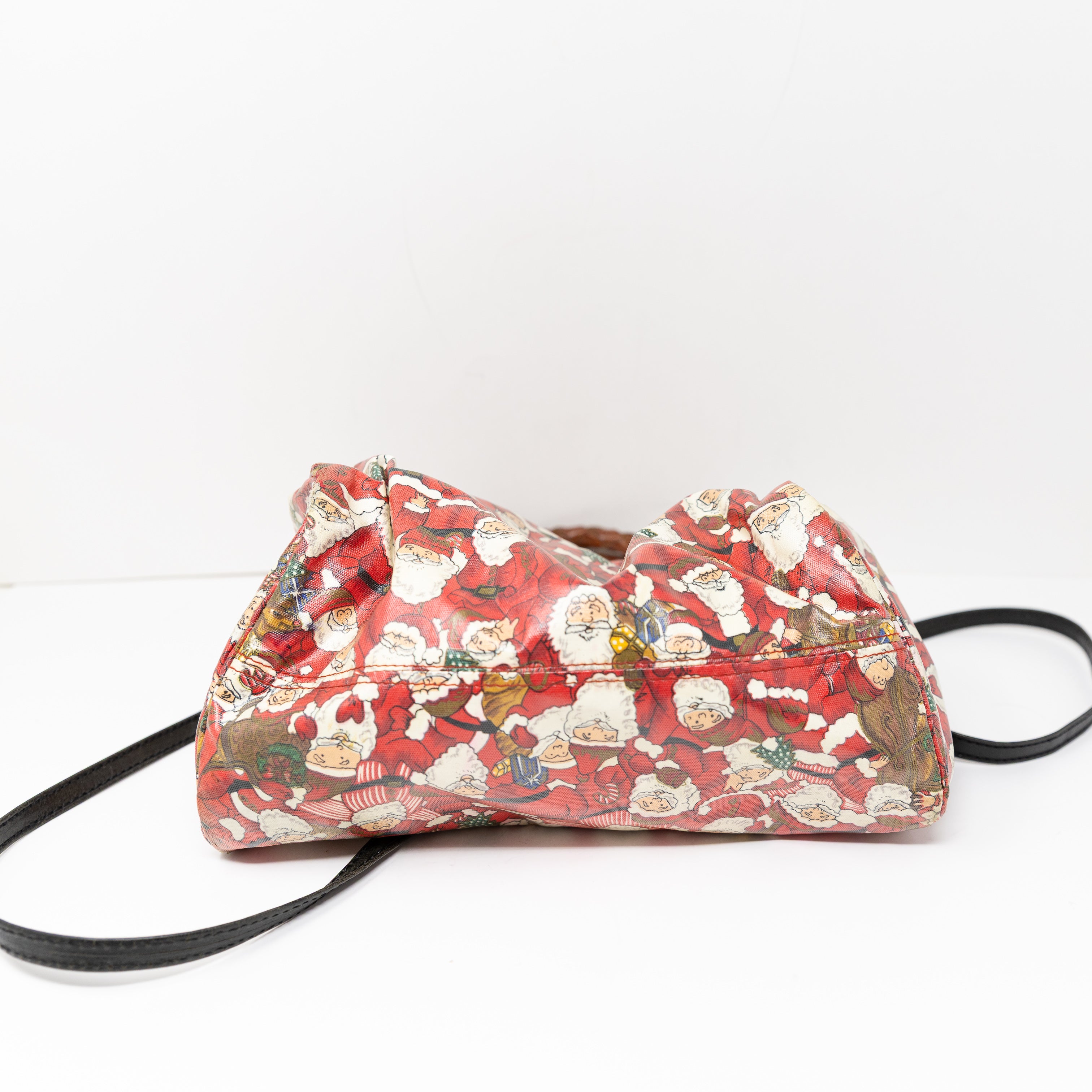 Nordic House Designs NYC Santa Holiday Christmas Print Pattern Satchel Purse Bag