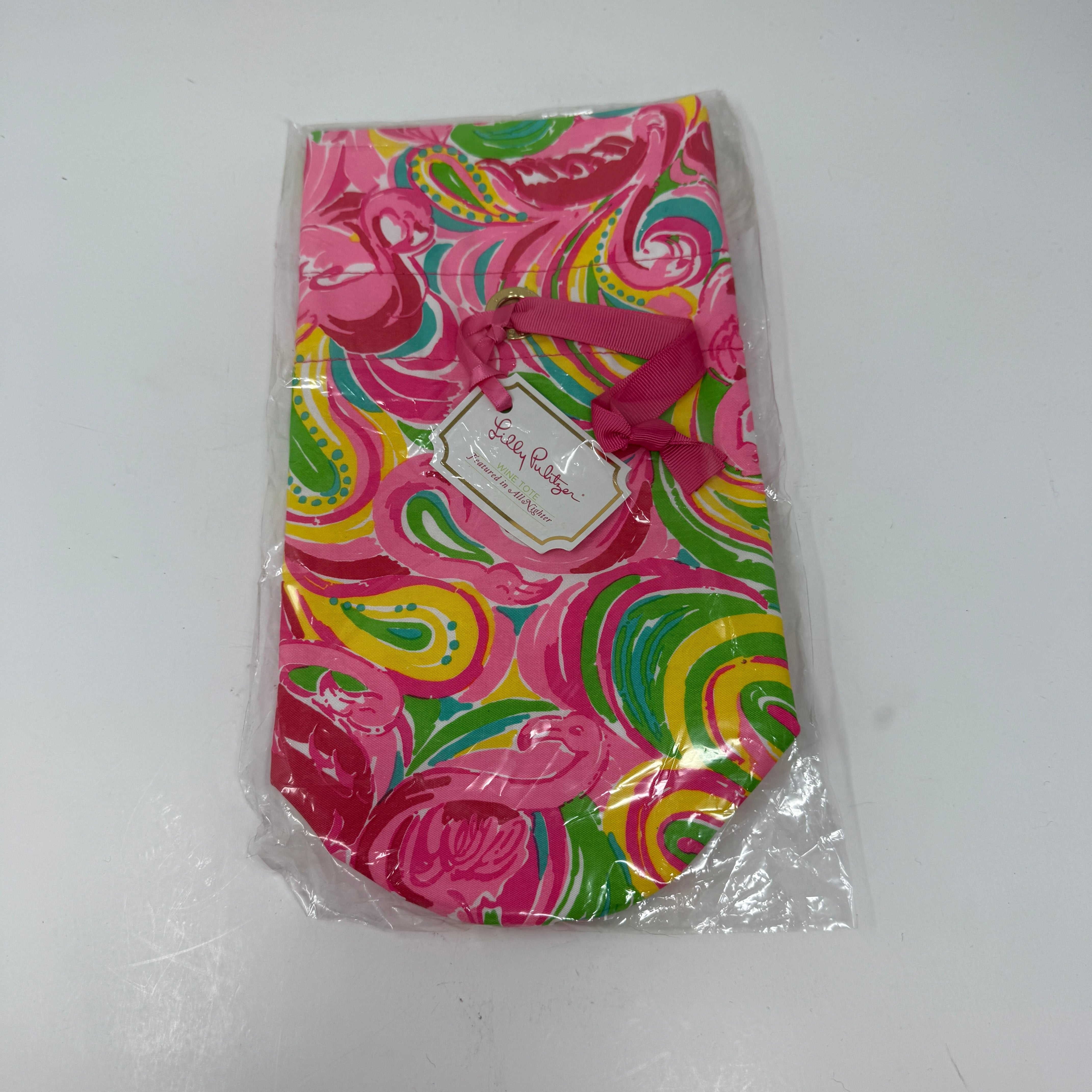 NEW Lilly Pulitzer Wine Champagne Beverage Gift Tote Bag Purse All Nighter Print
