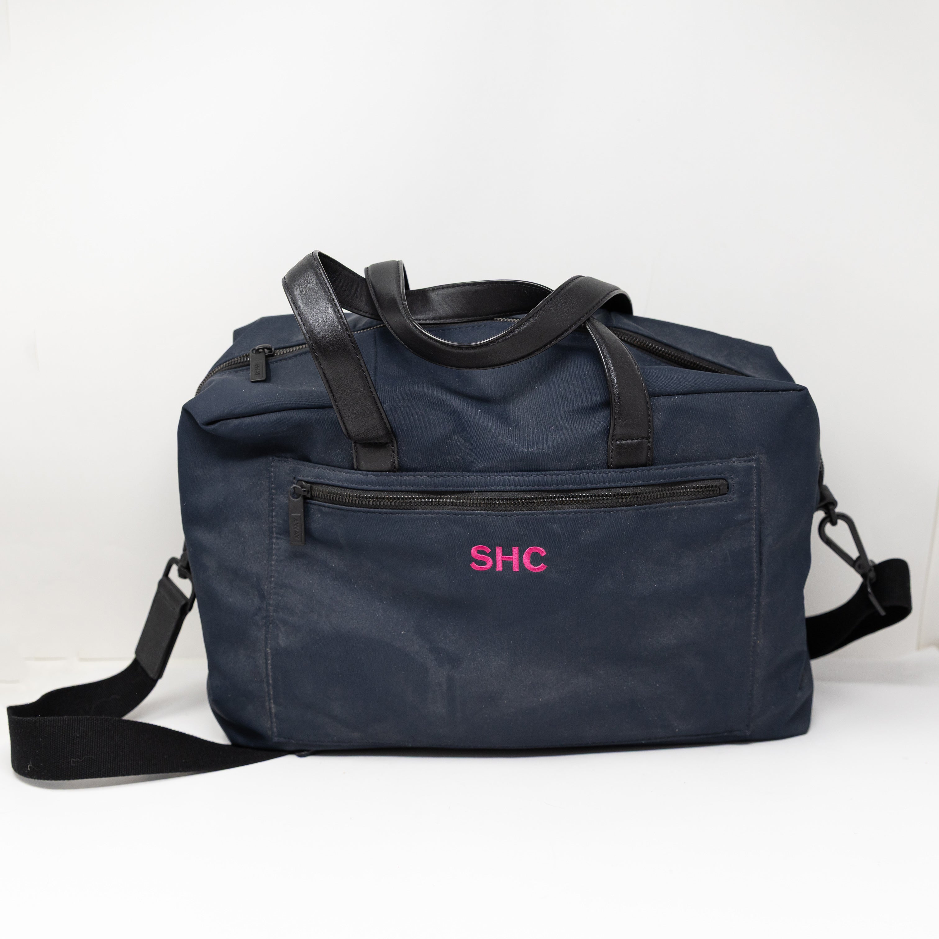 Away Luggage Weekender Travel Crossbody Shoulder Tote Bag Purse Navy Blue