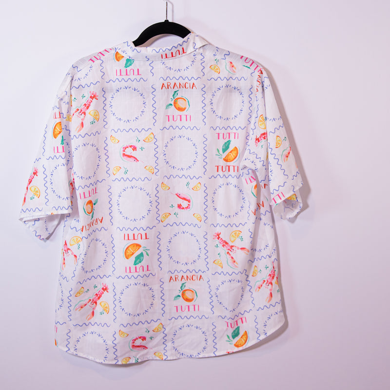 Petal + Pup Hampton Lobster Lemon Summer Print Pattern Short Sleeve Button Shirt