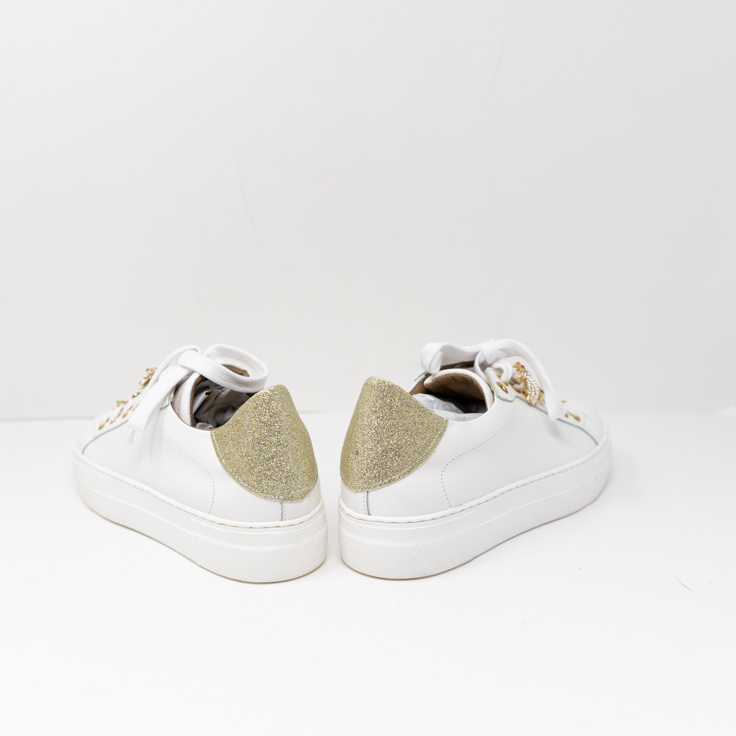 NEW Michele Lopriore Farfallina Bee Crystal Jewel Embellished Sneakers Shoes 6