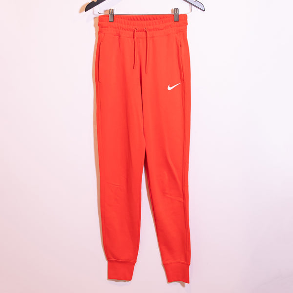 Nike Women's Cotton Terry Lined Ankle Crop Pull On Joggers Sweat Pants Red XS