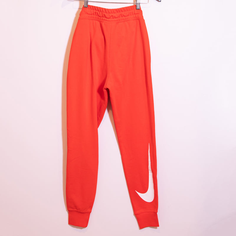 Nike Women's Cotton Terry Lined Ankle Crop Pull On Joggers Sweat Pants Red XS