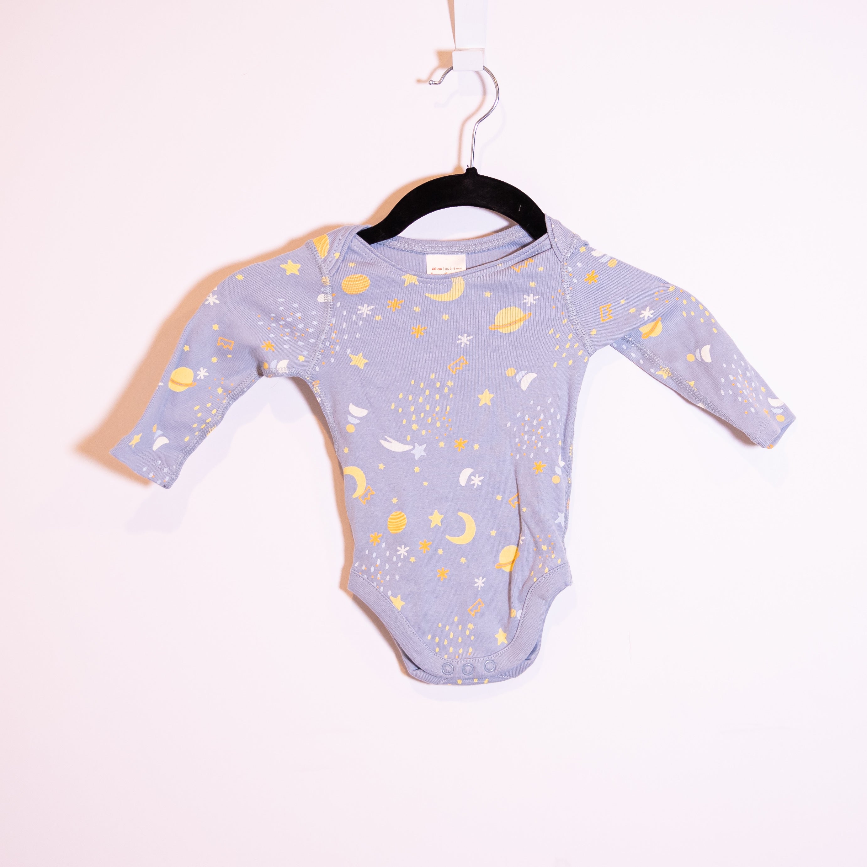 NEW Hanna Andersson Organic Cotton Stars Moons Outer Space Print Onesie Size 60