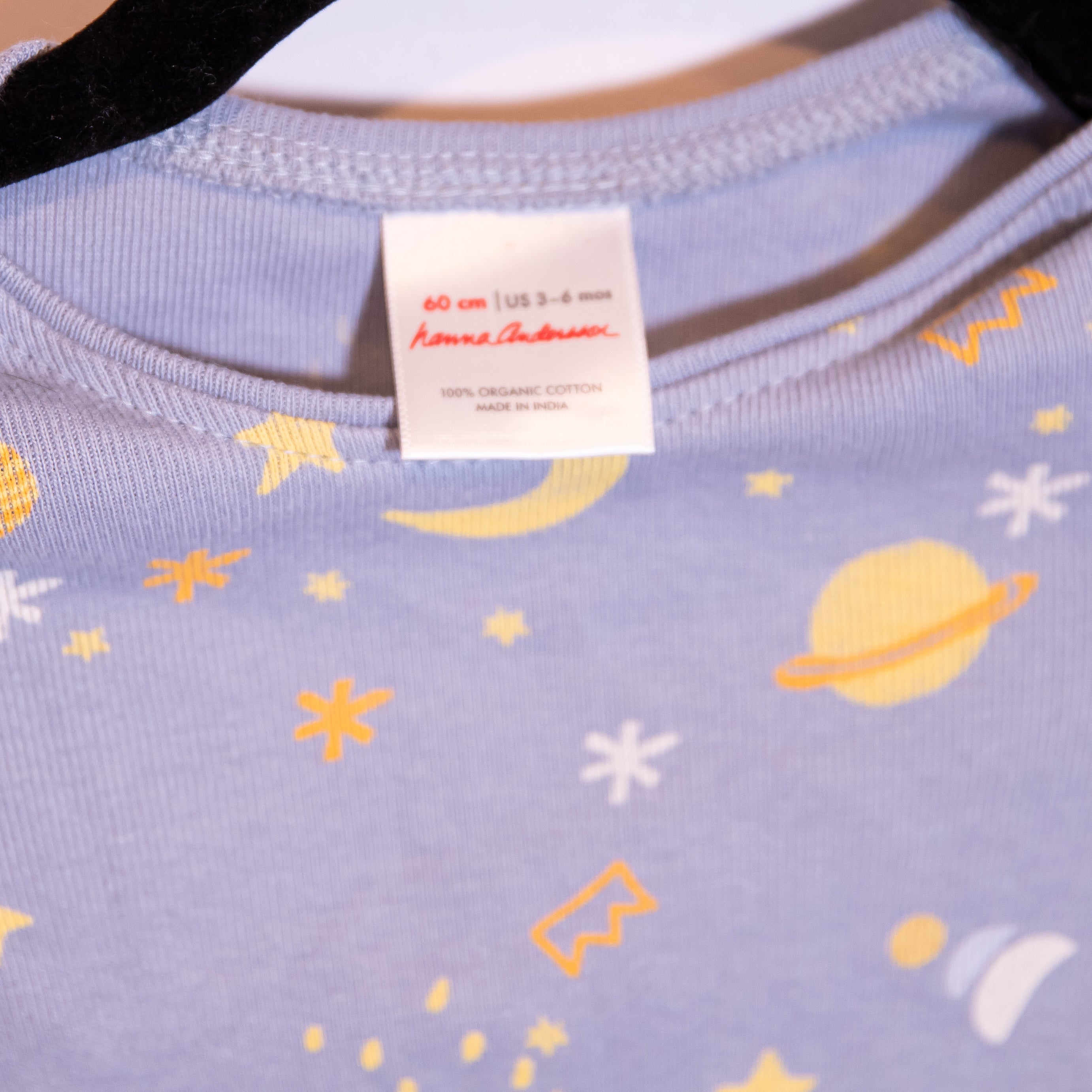 NEW Hanna Andersson Organic Cotton Stars Moons Outer Space Print Onesie Size 60