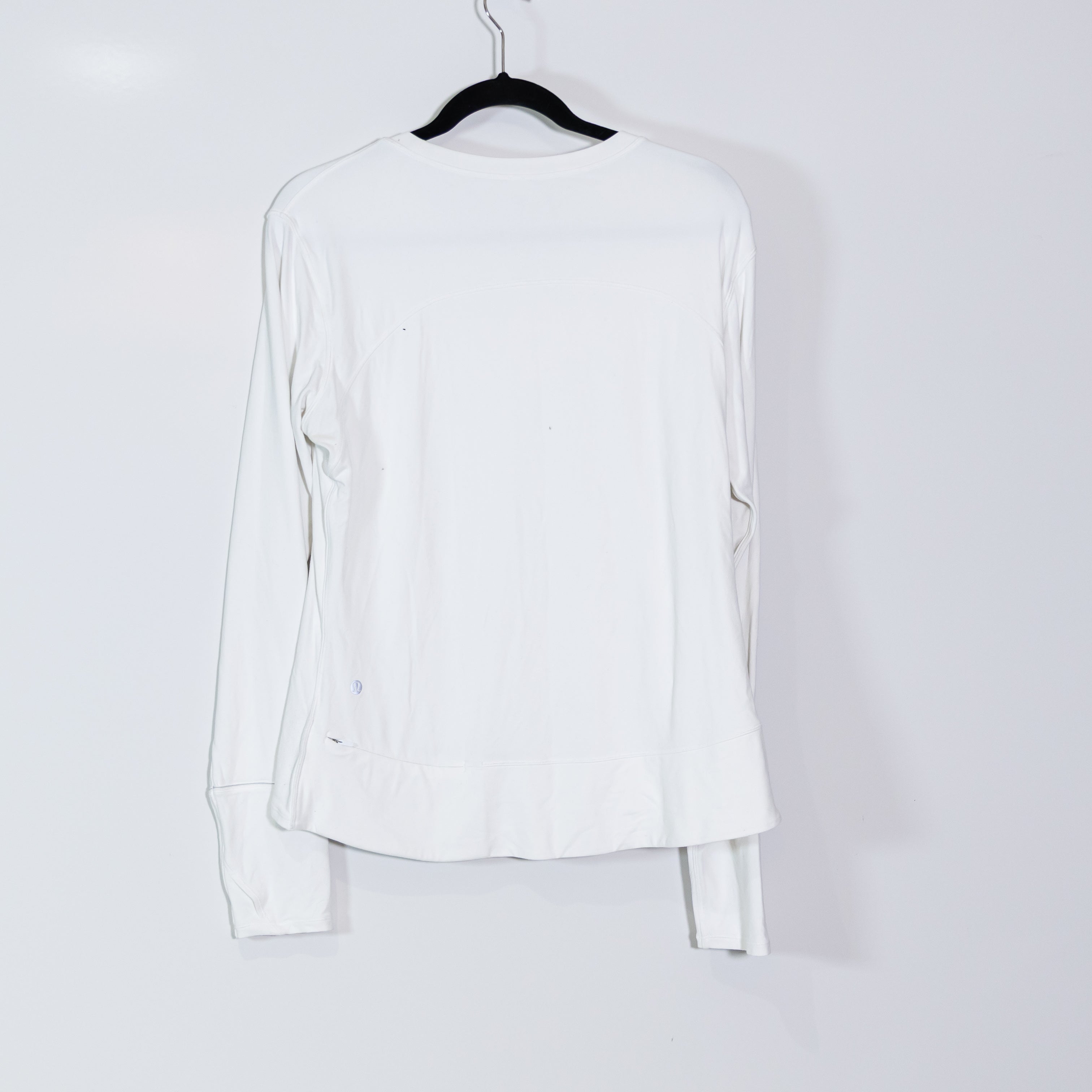 Lululemon Women's Rulu Gathered Waist Long Sleeve Running Tee Shirt Top White XL