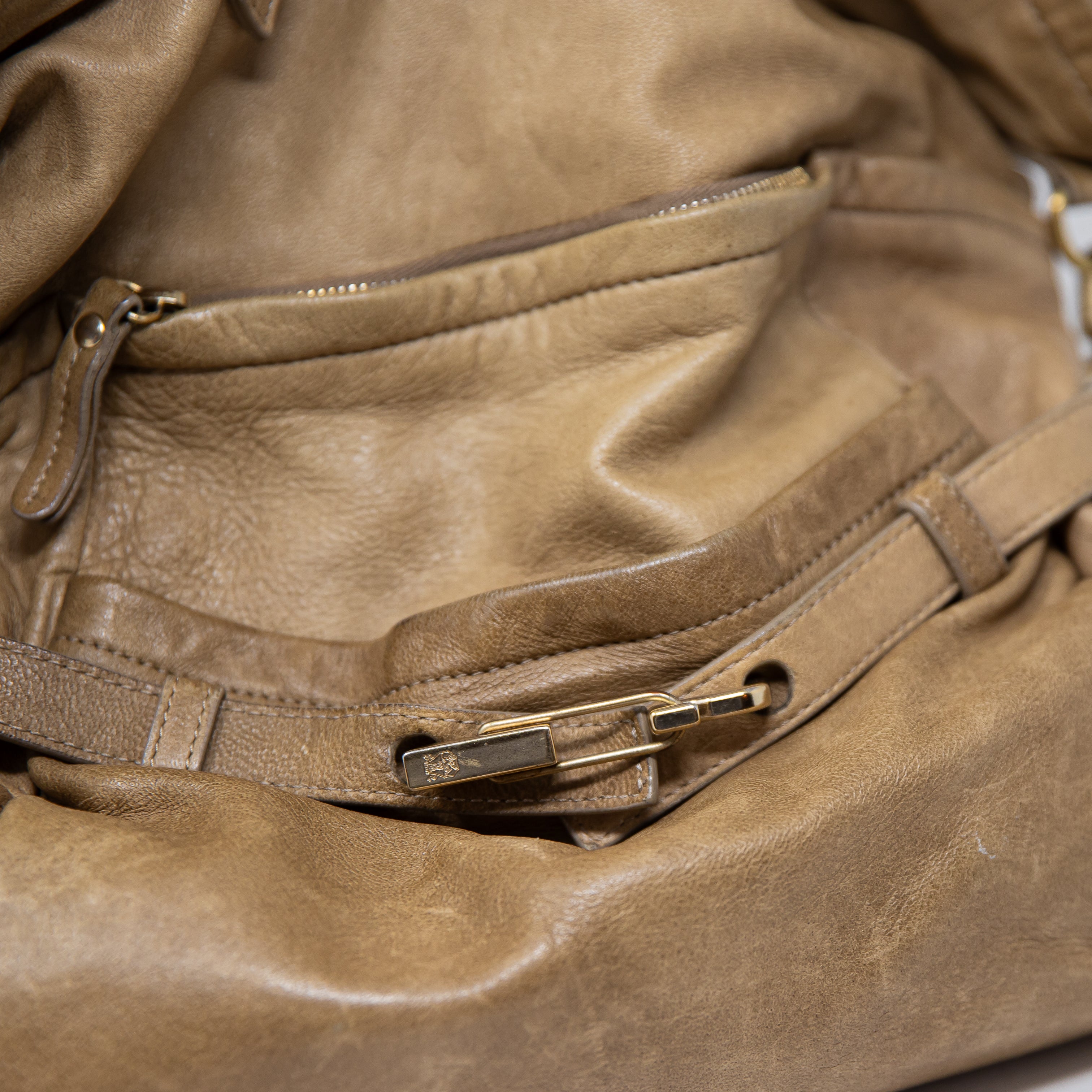 Brunello Cucinelli Genuine Leather Convertible Crossbody Shoulder Purse Bag Tote