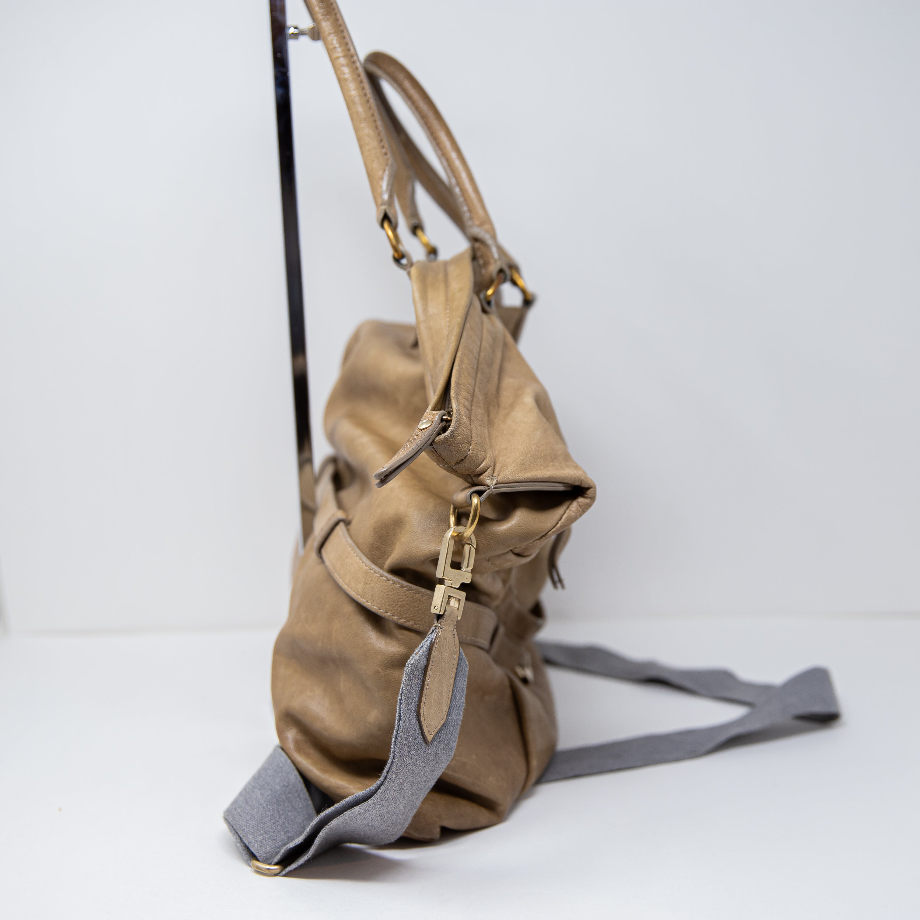 Brunello Cucinelli Genuine Leather Convertible Crossbody Shoulder Purse Bag Tote