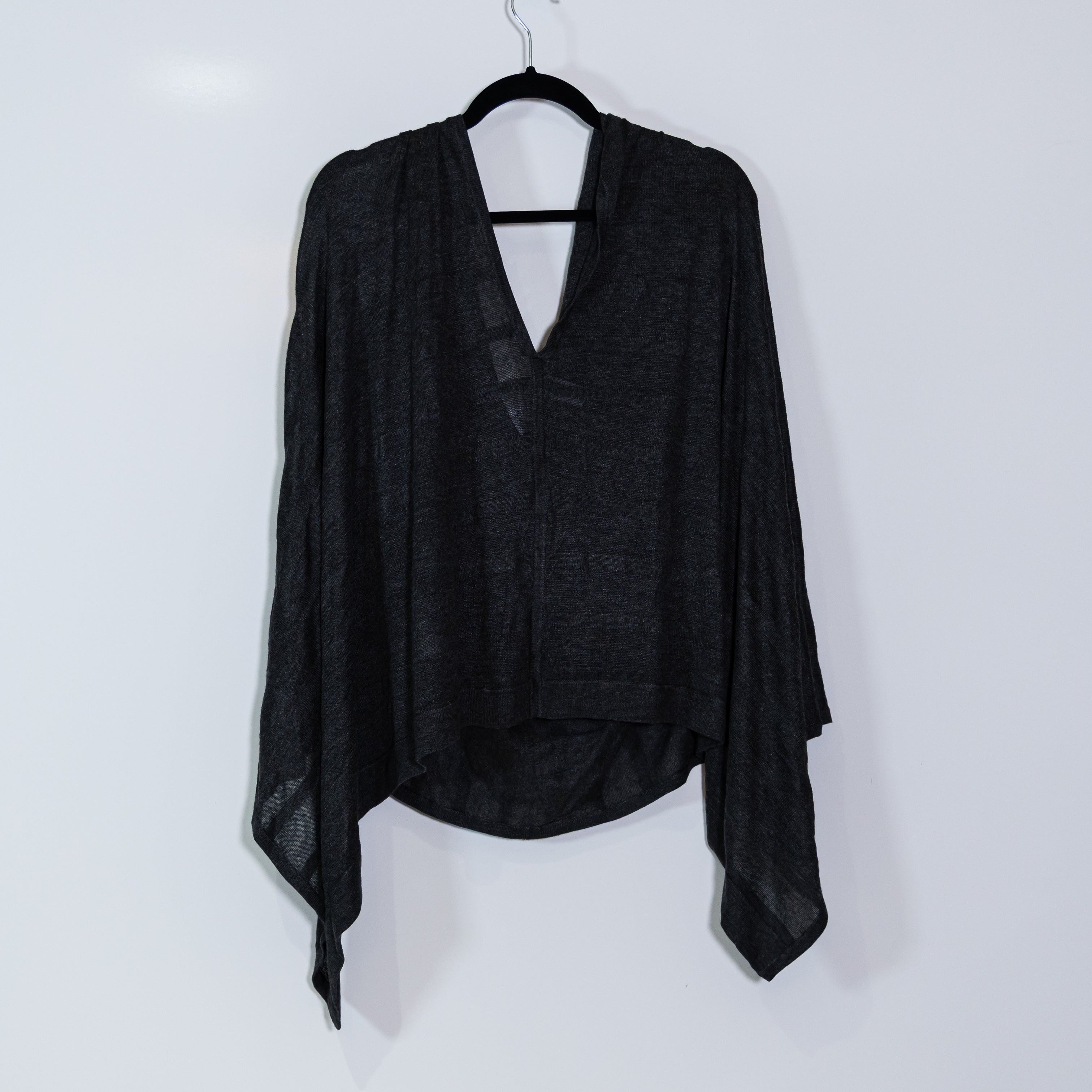 Lululemon Women's Viscose Silk Blend Knit Semi Sheer Stripe Poncho Sweater Shawl