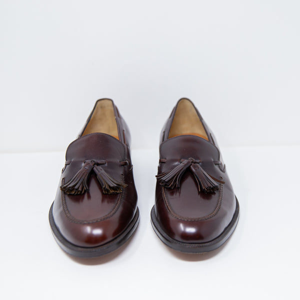 Salvatore Ferragamo Men's Genuine Leather Slip On Tassel Loafer Shoes Brown 10.5