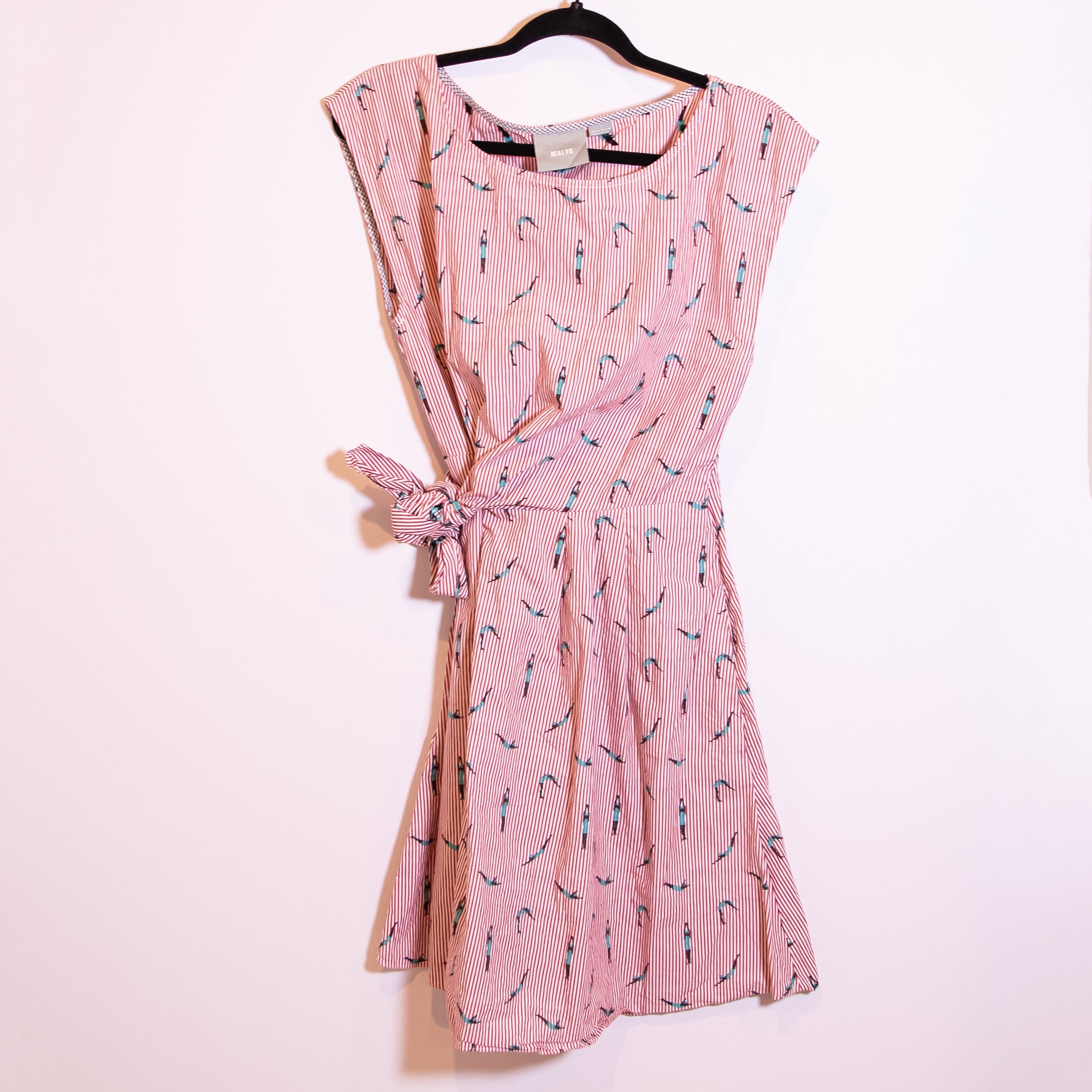 Maeve Anthropologie Bathing Beauty Embroidered Cotton Poplin Wrap Midi Dress 6