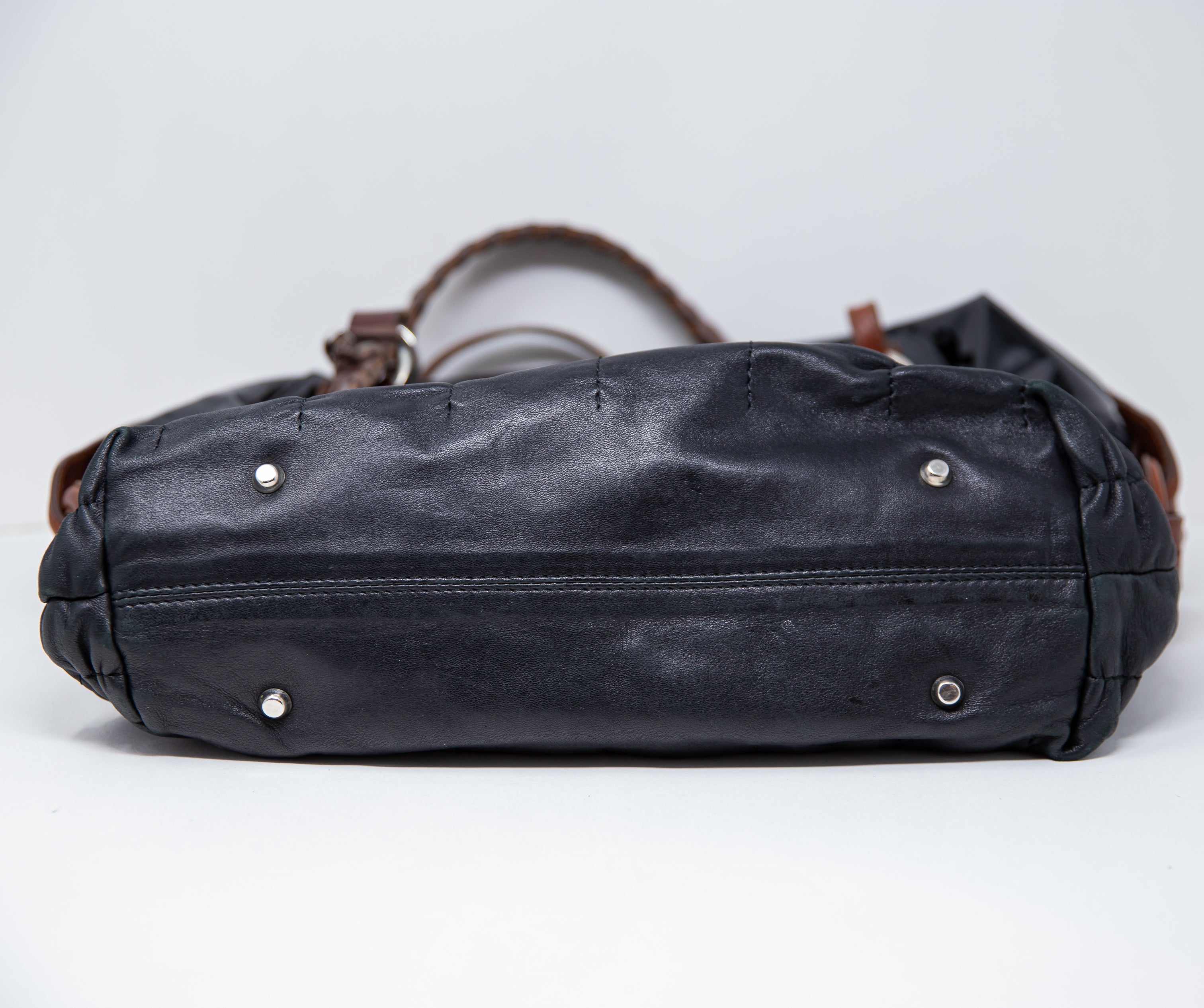 Pauric Sweeney Overnight Patent Leather Oversized Shoulder Purse Tote Bag Black