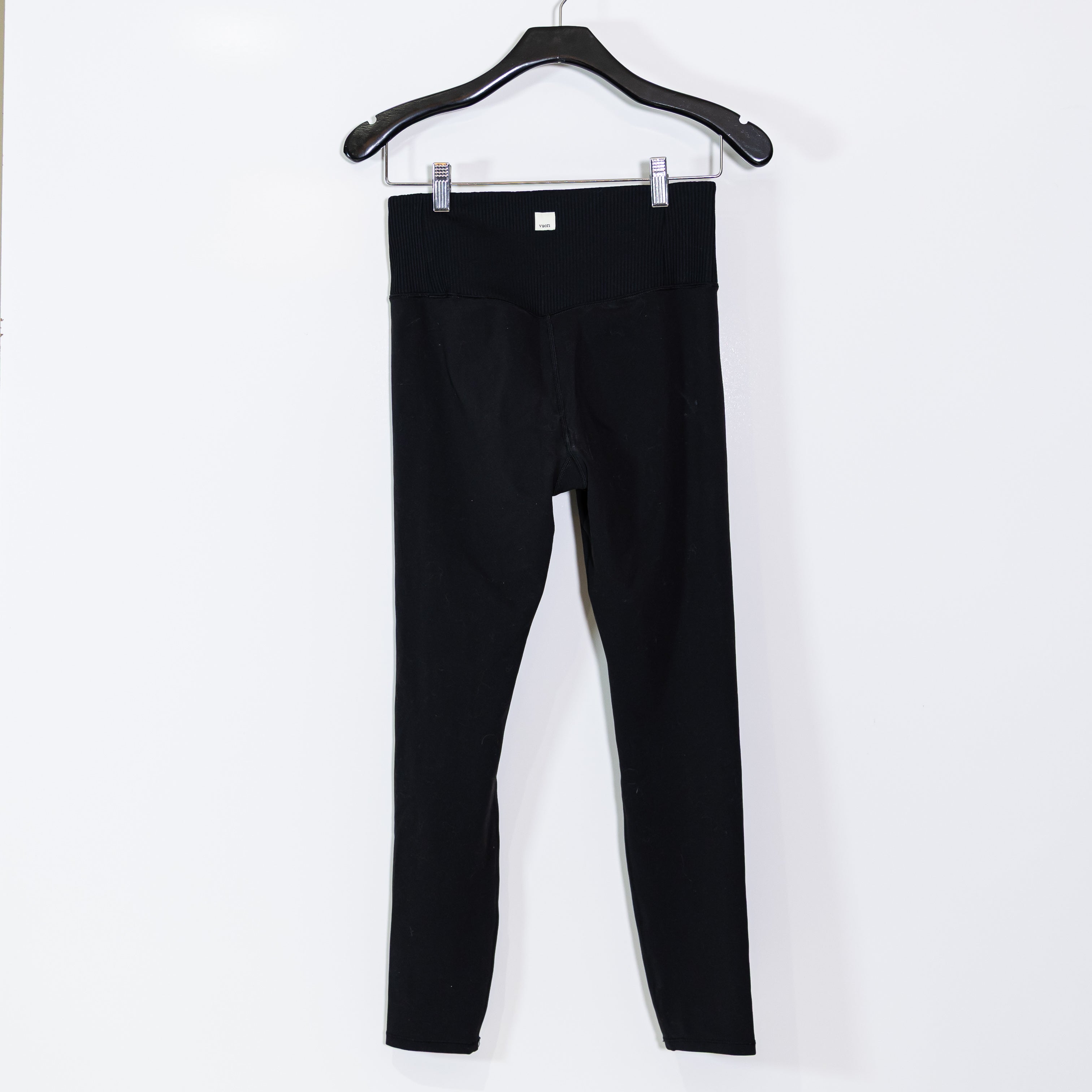 Vuori Women's Rib Waist Band Studio High Waisted Leggings Pants Black Medium