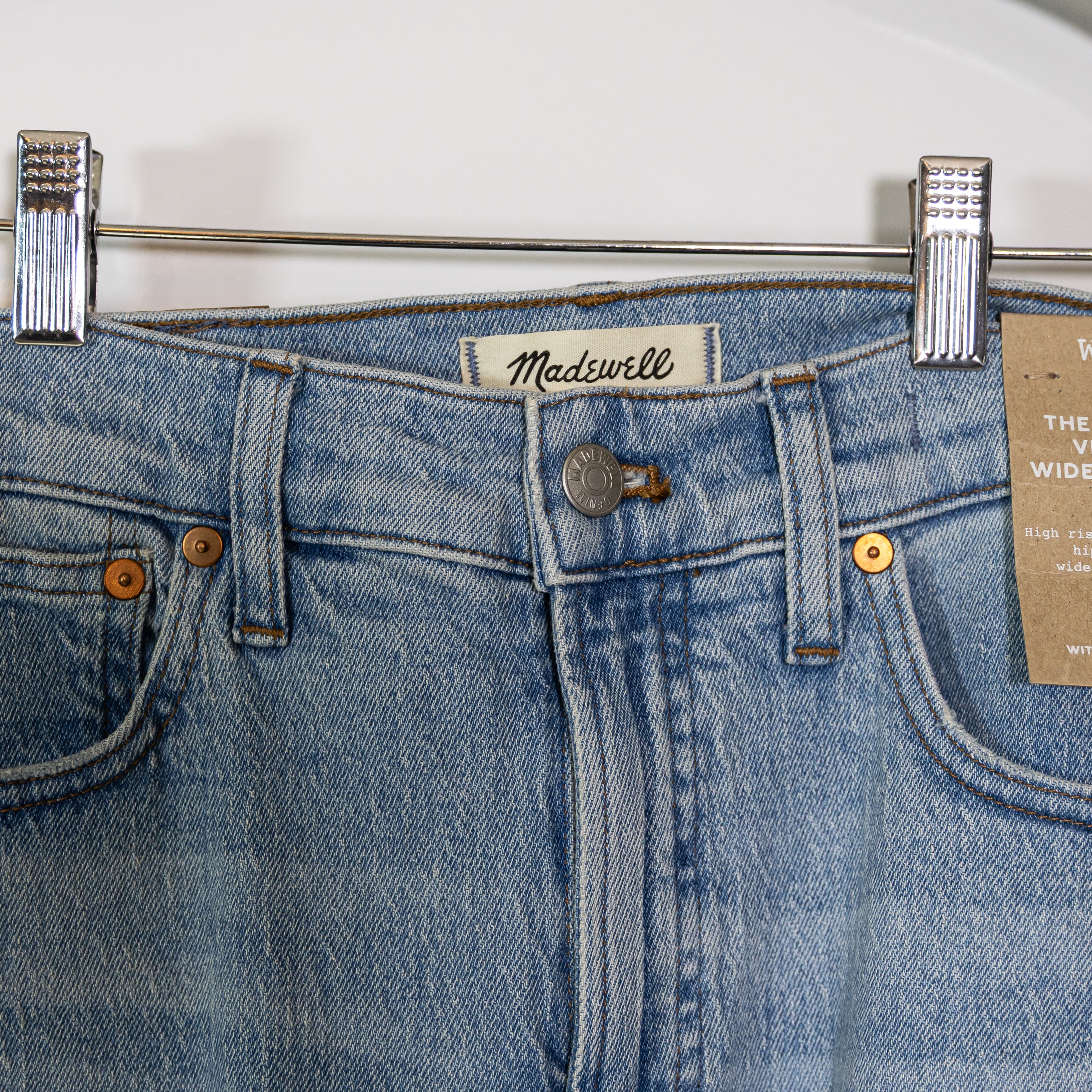 NEW Madewell Women's The Perfect Vintage Wide Leg Crop Cotton Denim Jeans 28