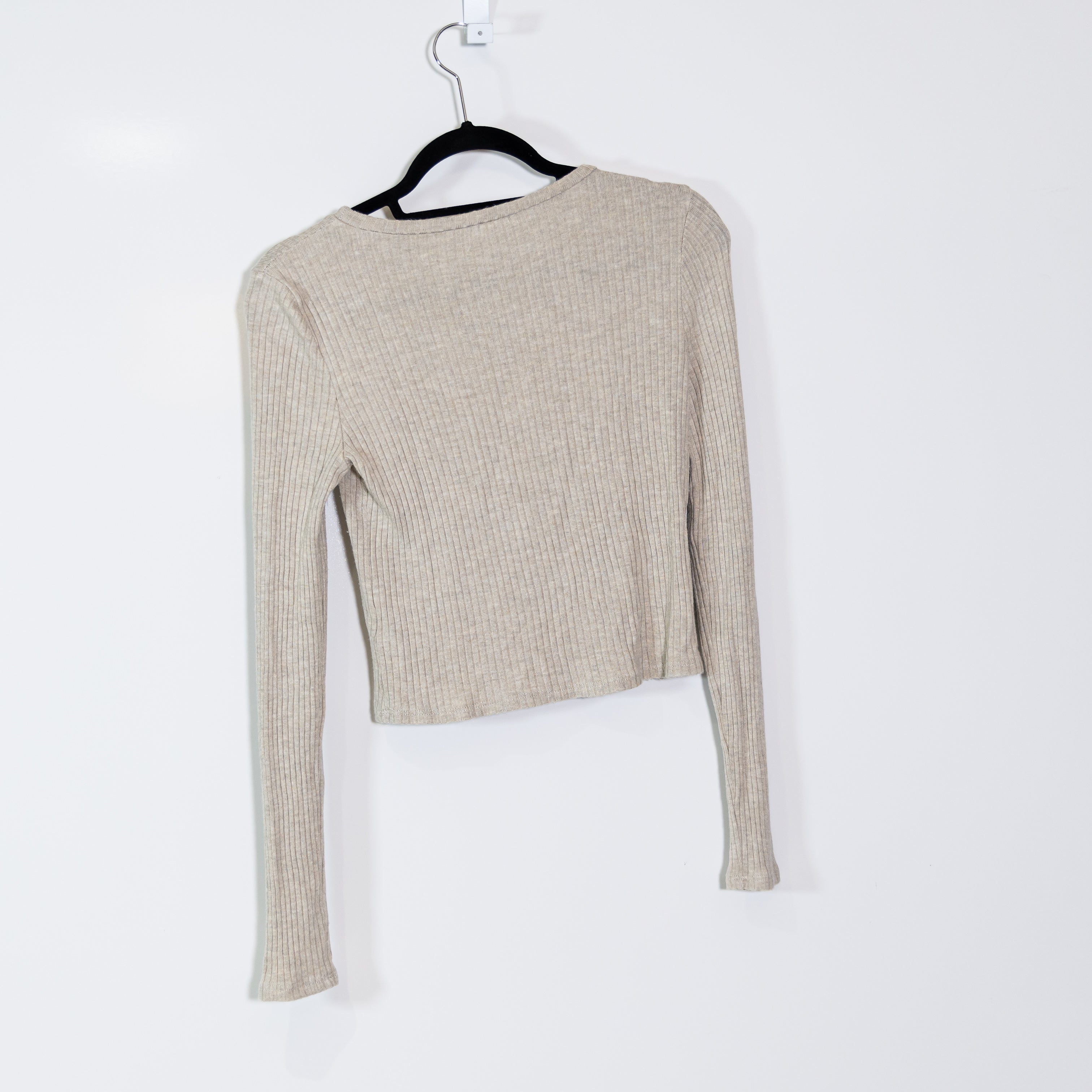 Reformation Women's Modal Stretch Ribbed Knit Scoop Neck Long Sleeve Sweater S