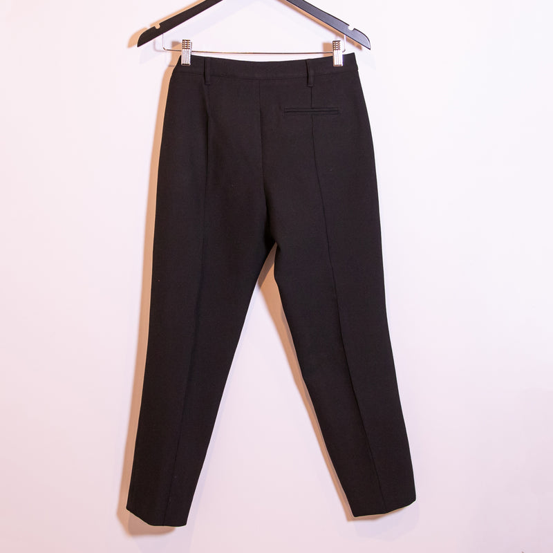 Burberry London Women's Cotton Blend Mid Rise Straight Ankle Length Pants Black