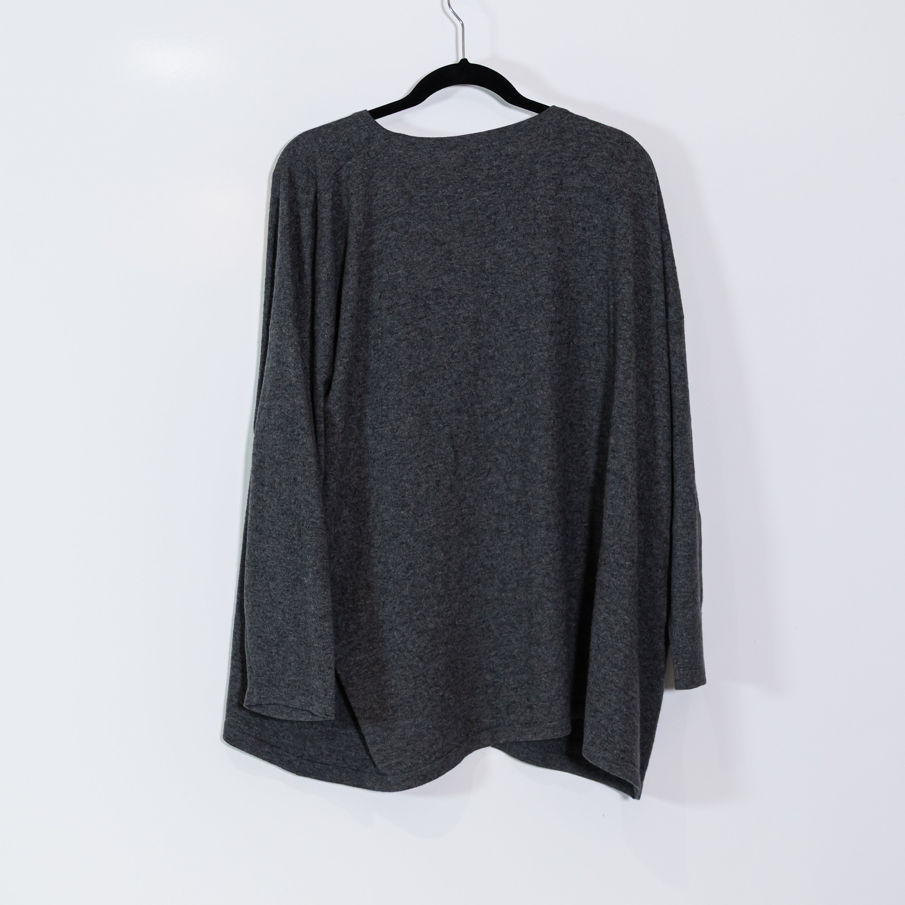 Eskandar 100% Cashmere Knit Stretch Crew Neck Pullover Sweater Gray OS&nbsp;