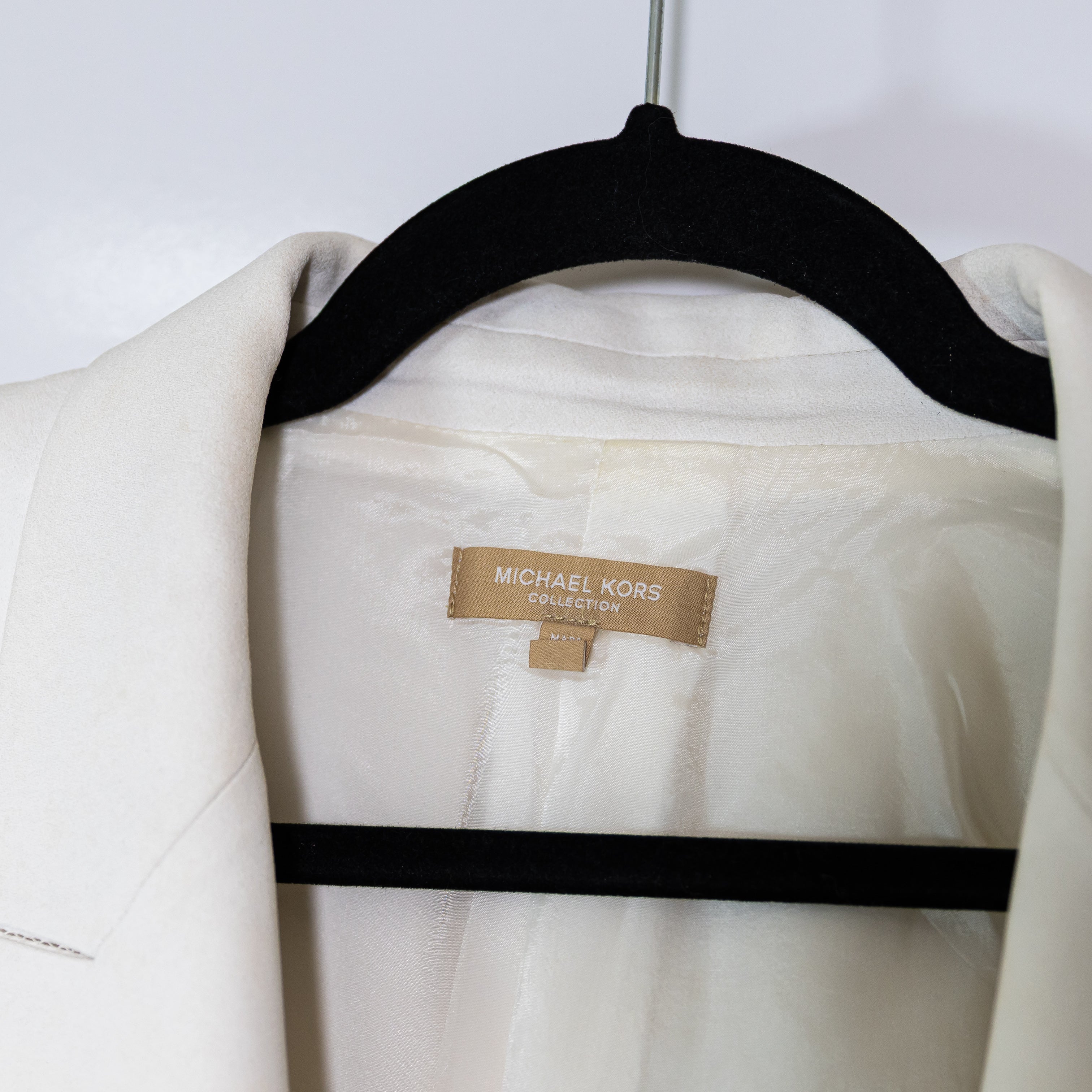 Michael Kors Collection Made In Italy Cate Crushed Sleeve Blazer Jacket Optic 10