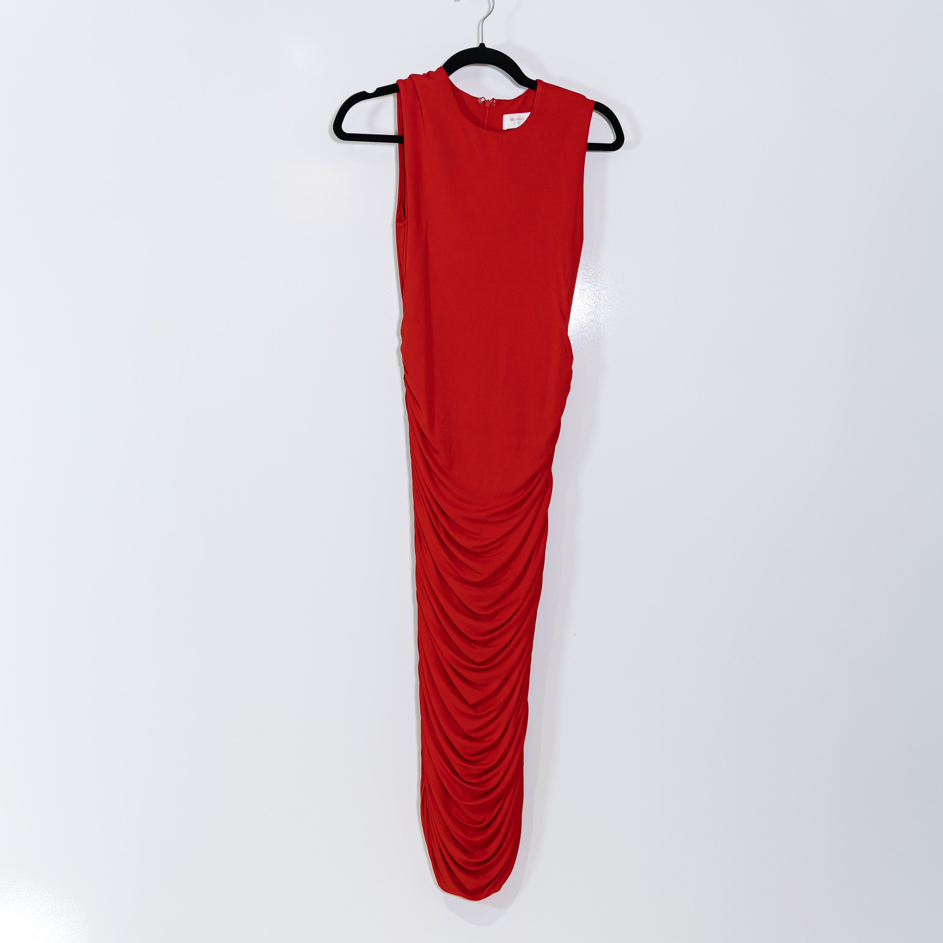 Michael Kors Collection Women's Made In Italy Jersey Knit Stretch Ruched Dress 8