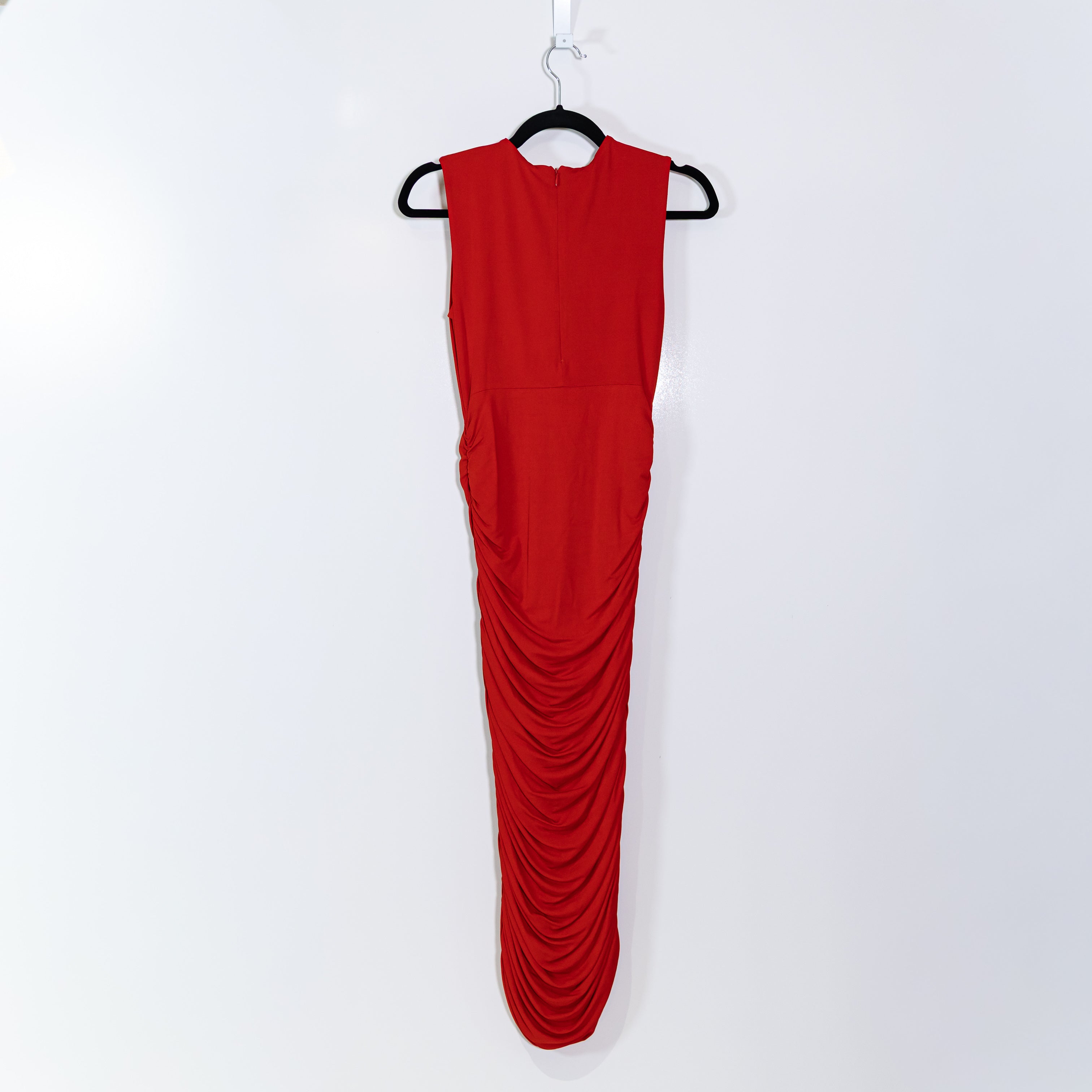 Michael Kors Collection Women's Made In Italy Jersey Knit Stretch Ruched Dress 8