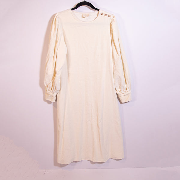 Sezane Adalane Corduroy Velvet Velour Button Collar Long Sleeve Pullover Dress 8