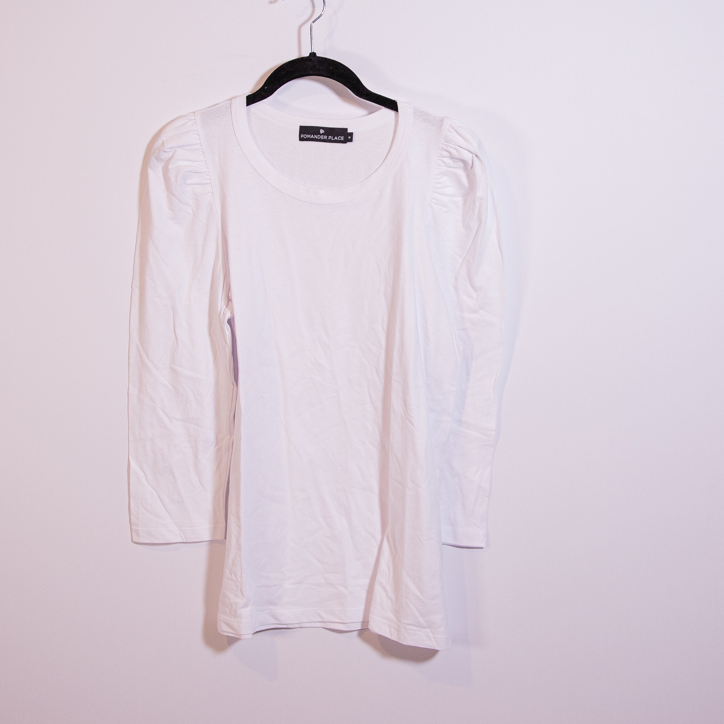 Pomander Place x Tuckernuck Vesty Long Sleeve Crew Neck Cotton White Shirt M