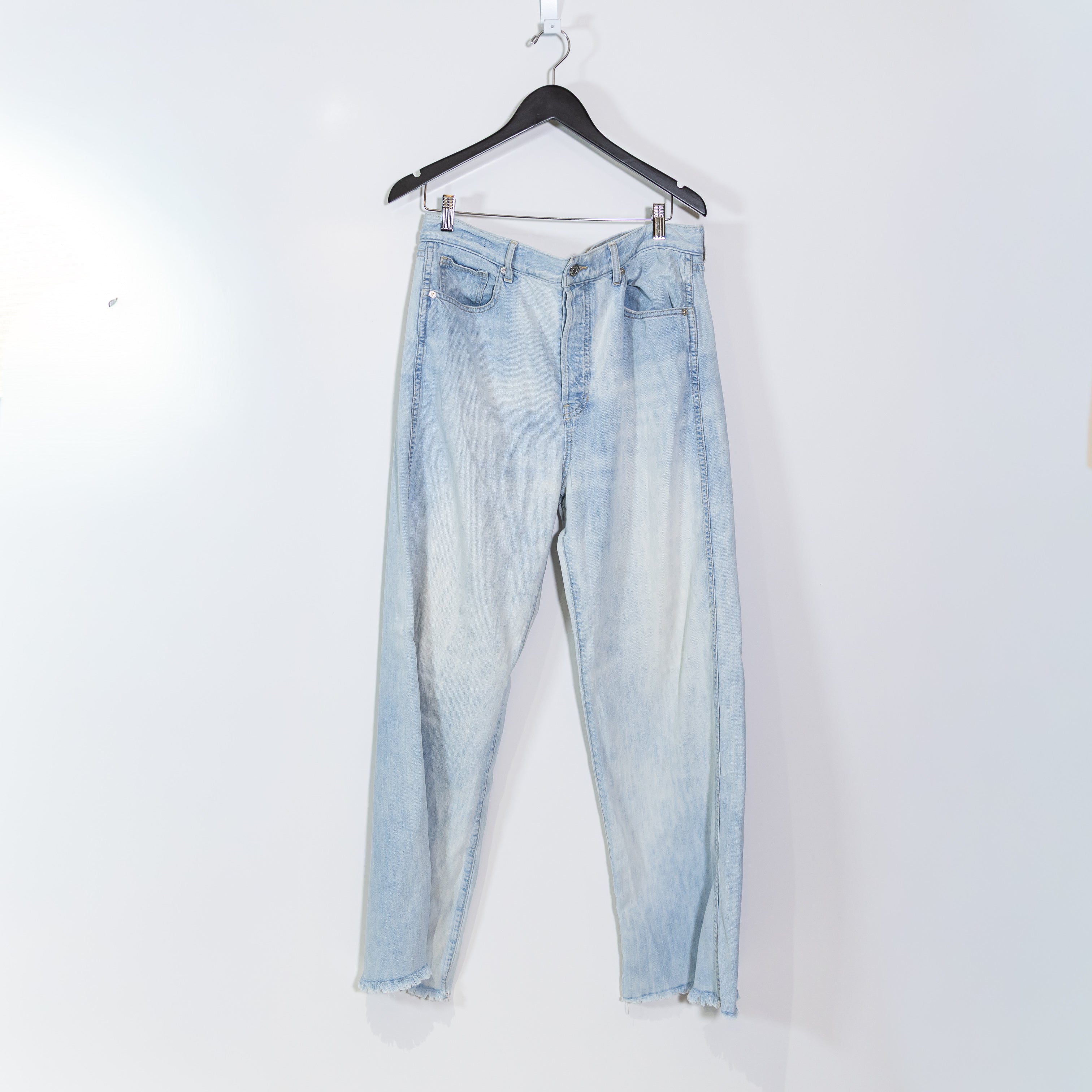 Veronica Beard Women's Taylor Relaxed Wide Leg High Rise Aire Light Wash Jeans