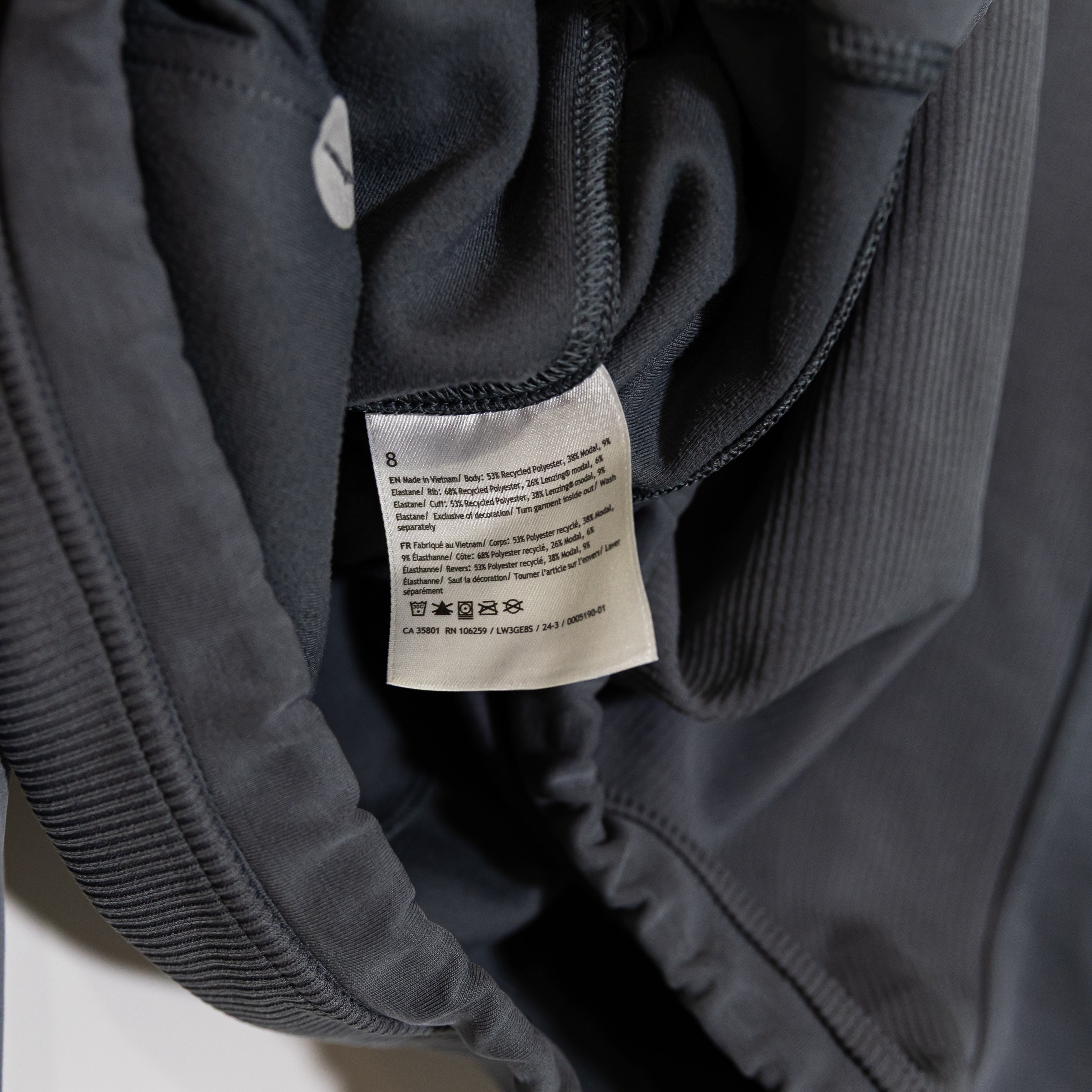 Lululemon Women's Brushed Softstreme Ribbed Half Zip Pullover Sweater Oil Grey 8