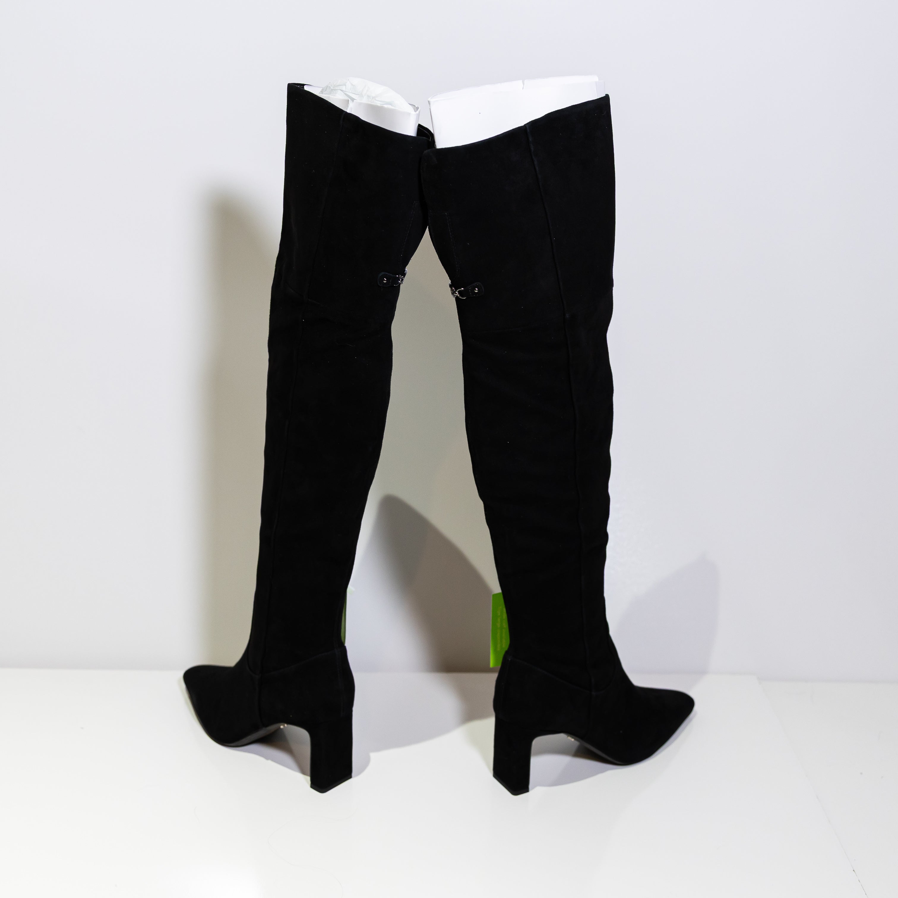 NEW Sam Edelman Shea Suede Knee Shaft High Heel Boots Shoes Black 9.5