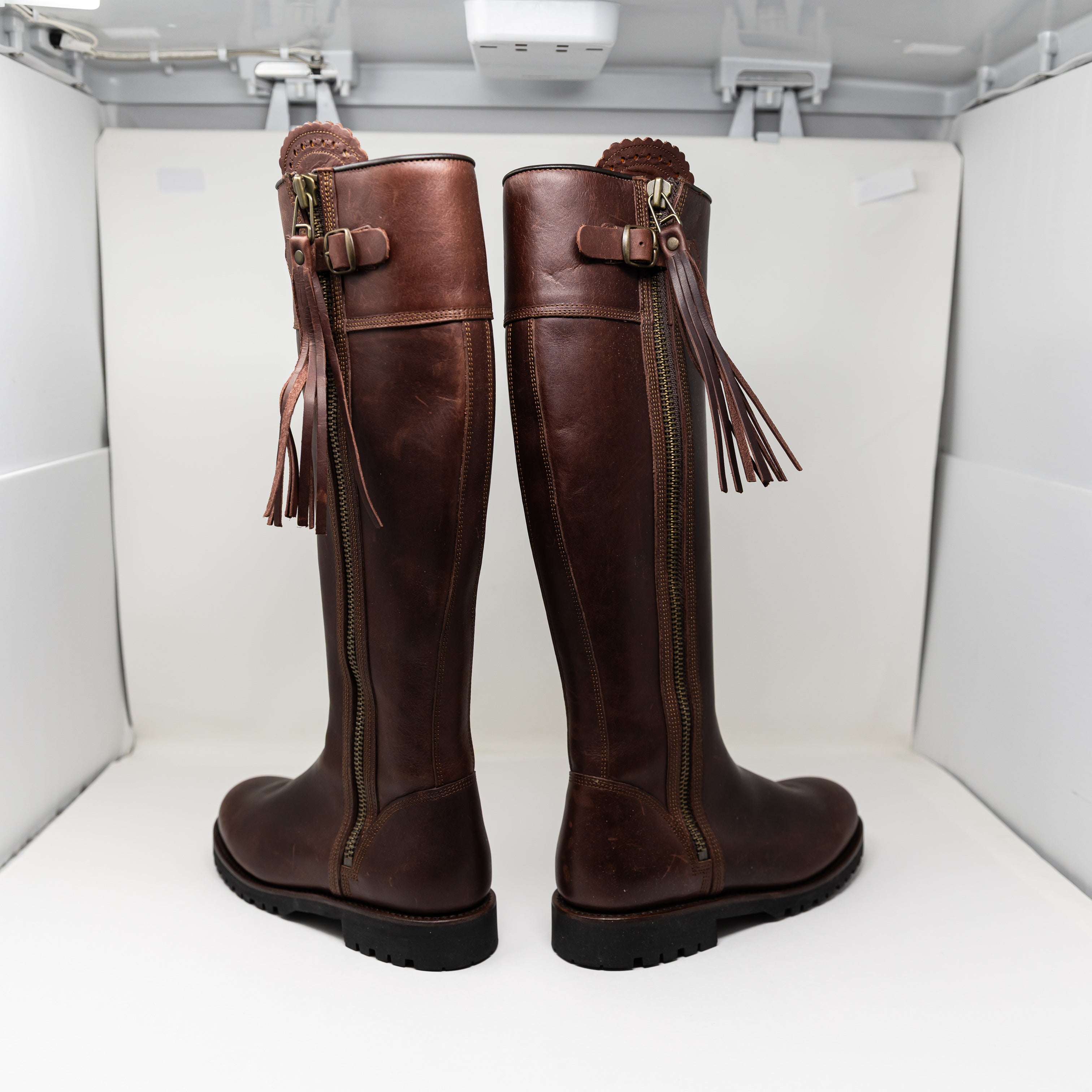 NEW Penelope Chilvers Tassel Knee High Genuine Leather Boots Shoes 227 Conker 9
