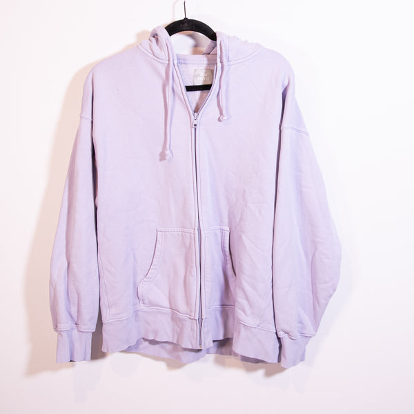 Aritzia TNA CozyAF Boyfriend Fleece Cotton Full Zip Hoodie Sweatshirt Jacket 2