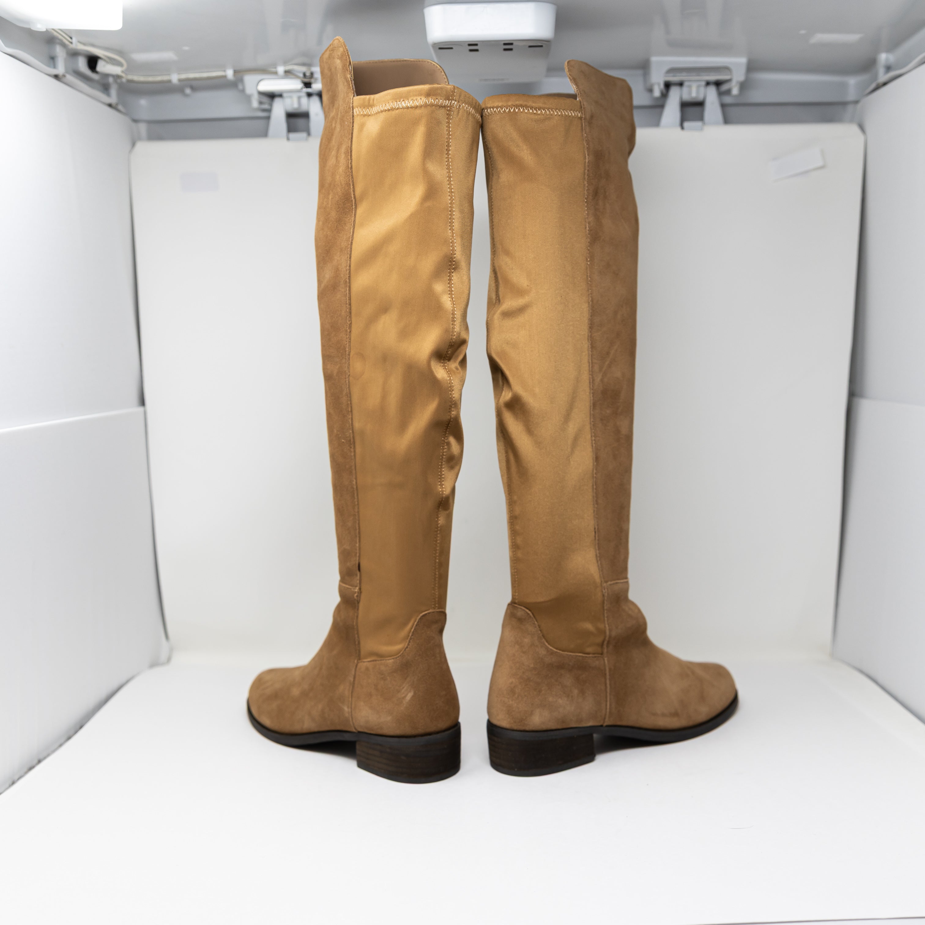 NEW Blondo Women's Velma Waterproof Sueded Stretch Pull On Riding Boots Camel 9
