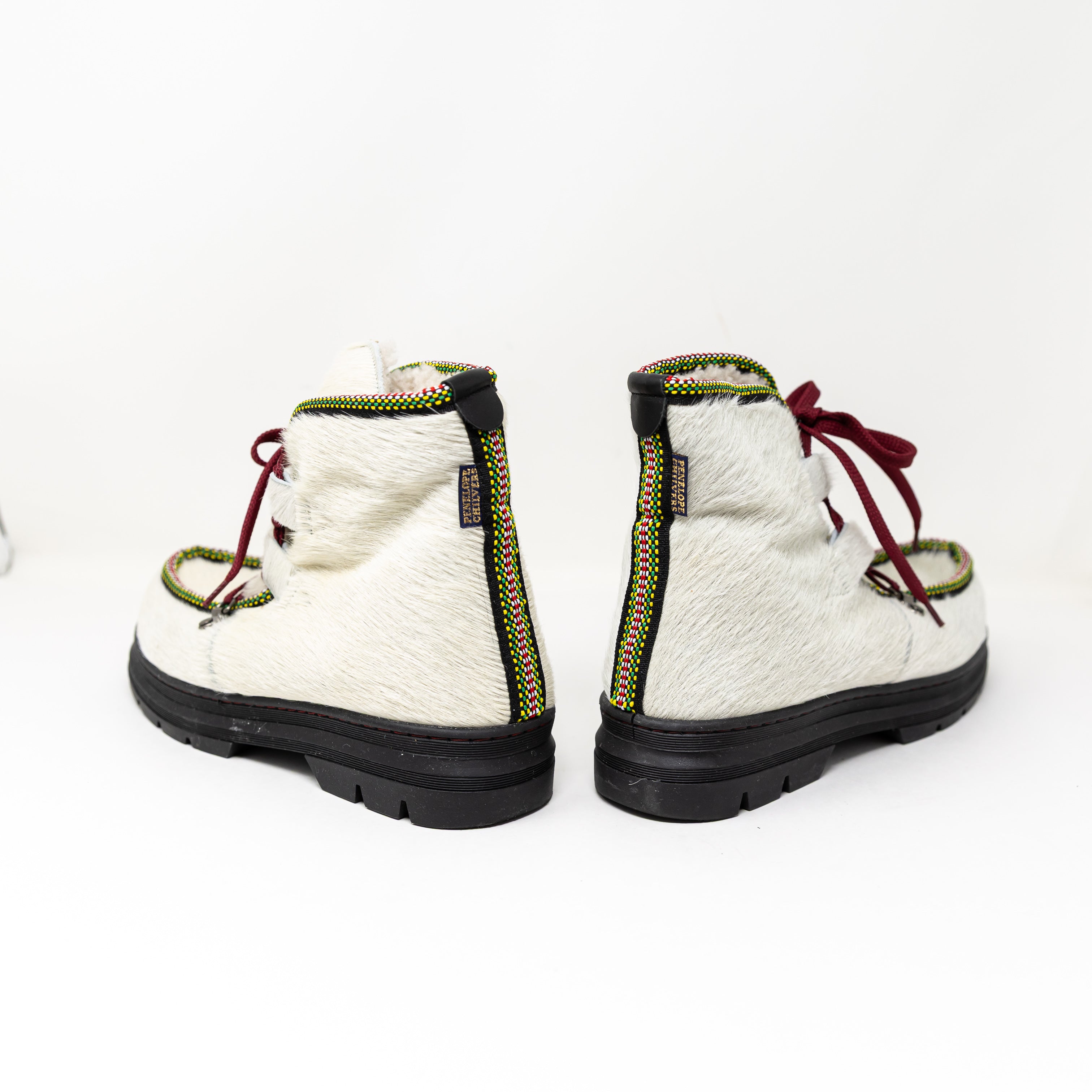 NEW Penelope Chilvers Incredible Fur Lace Up Ankle Booties Shoes Winter White 10