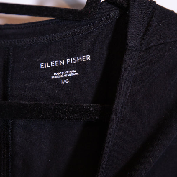 Eileen Fisher Traceable Organic Cotton Jersey Knit Stretch Front Zip Jumpsuit L
