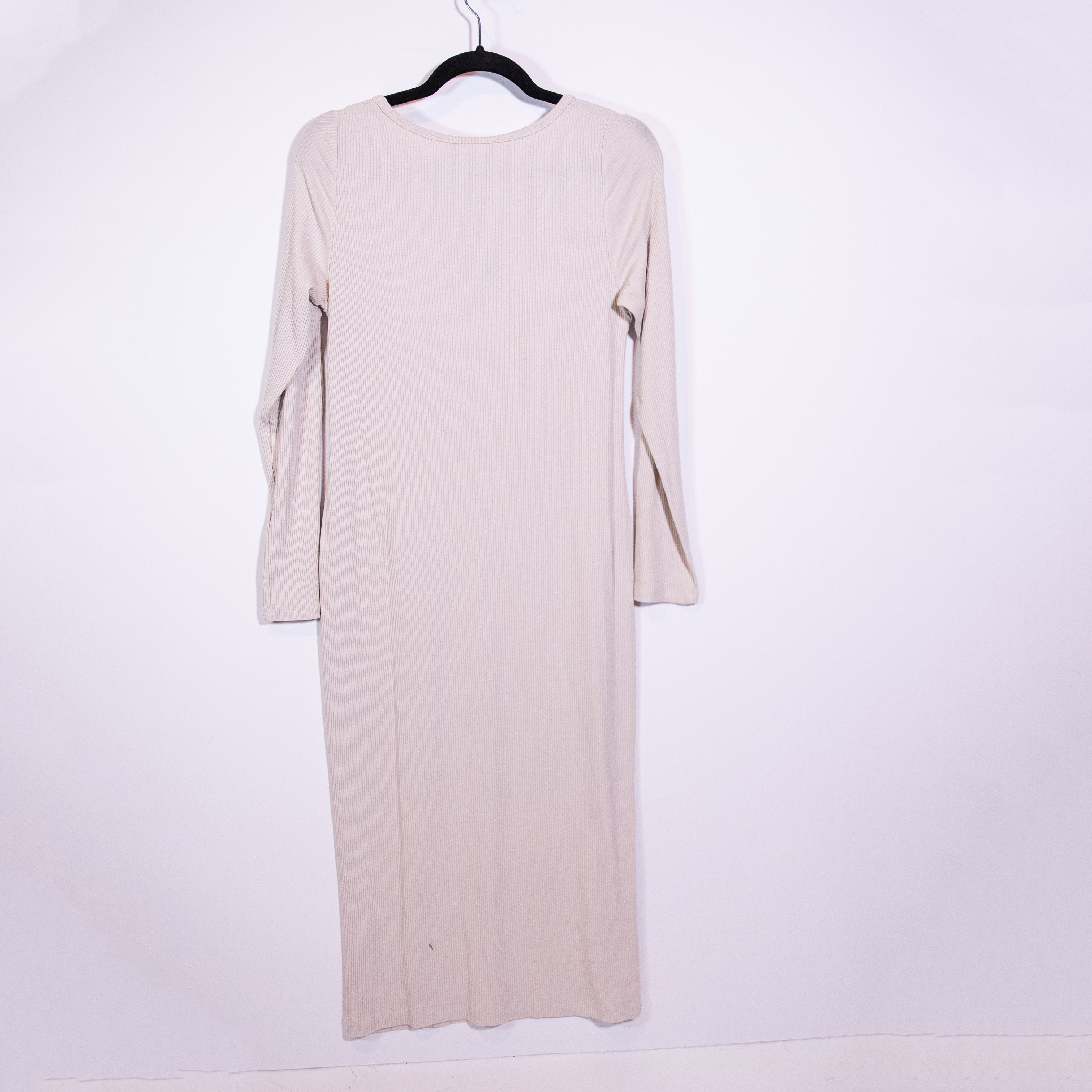 NEW Naadam Rib Knit Stretch Movement V Neck Midi Dress Shell XL