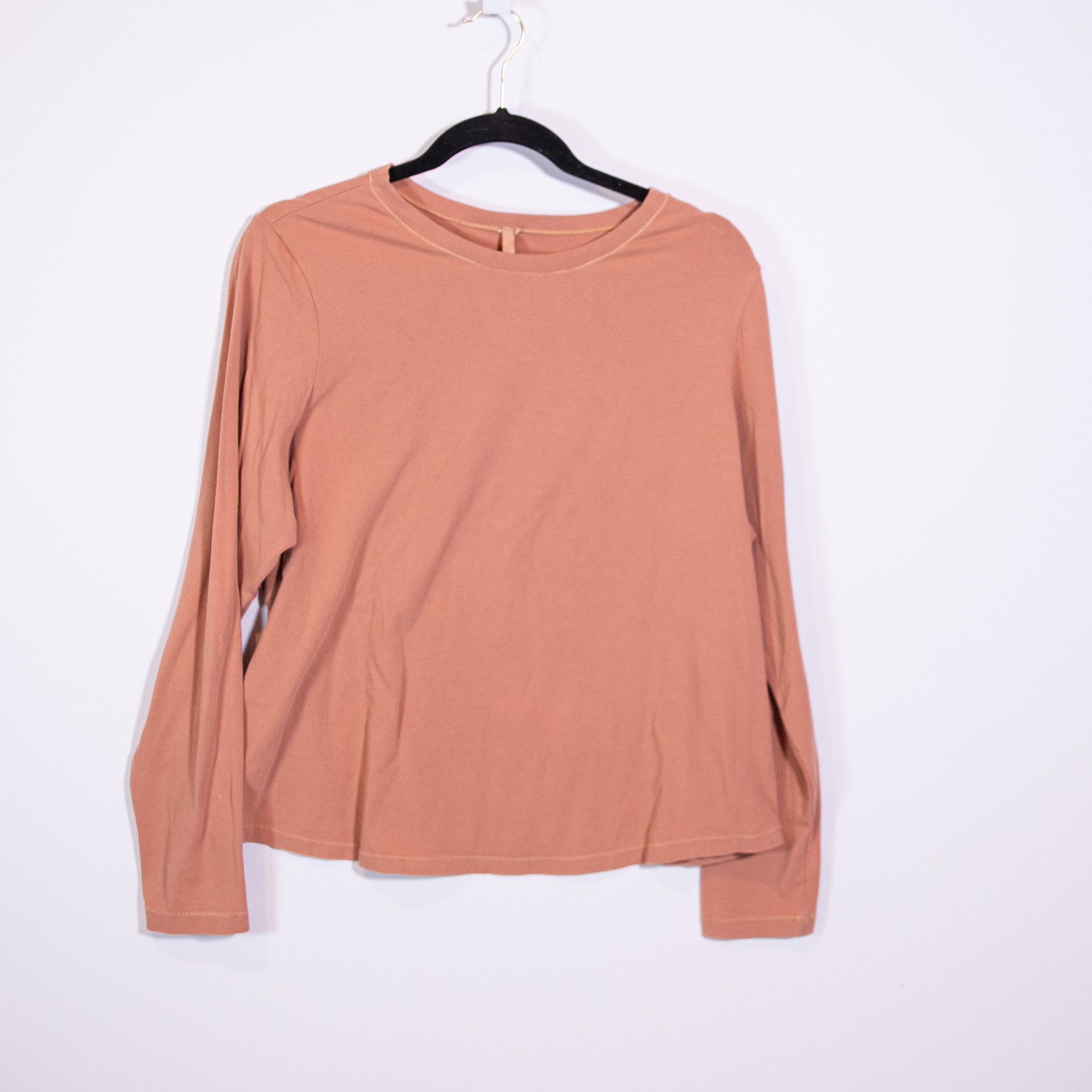 Skims Women's Fits Everybody Long Sleeve Crew Neck Cotton Tee Shirt Sienna