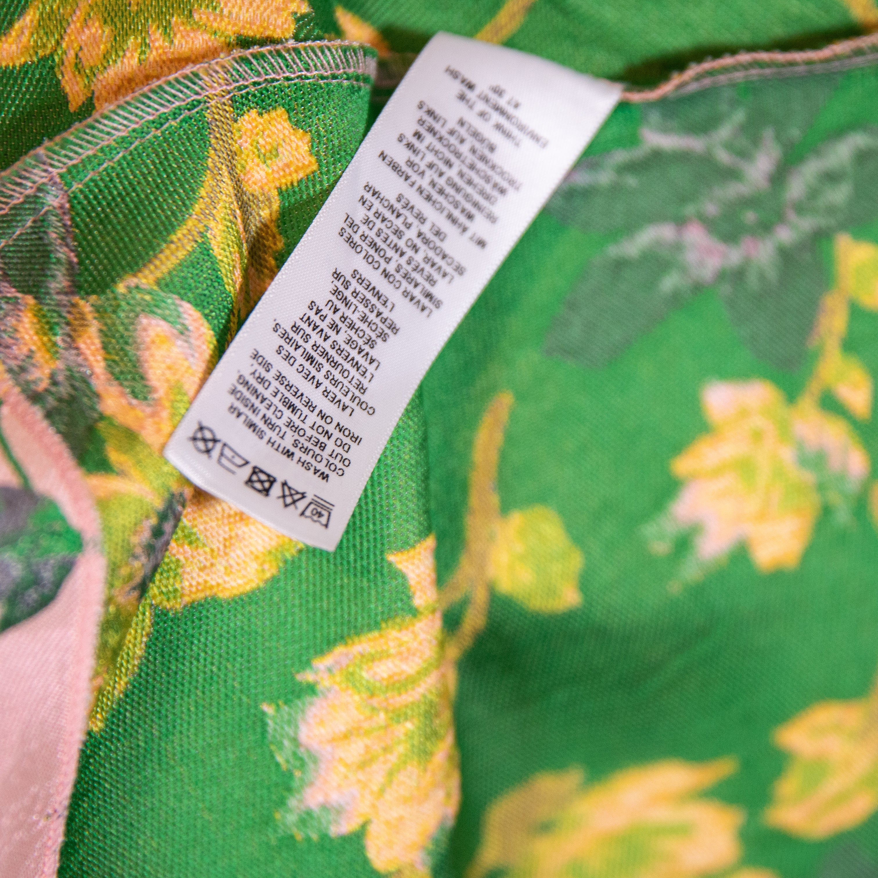 ASOS Organza Bardot Yellow Pink Floral Flower Print Pattern Mini Dress 4