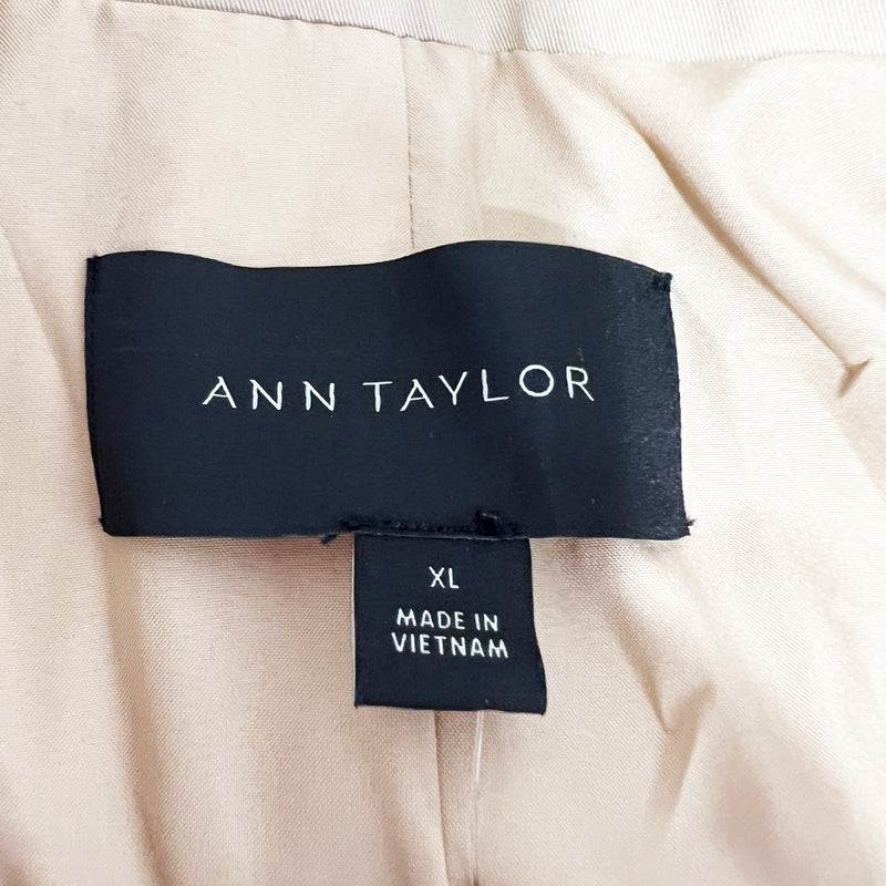 NEW Ann Taylor Wide Cuff Swing Cotton Poplin Double Breasted Cropped Jacket Coat