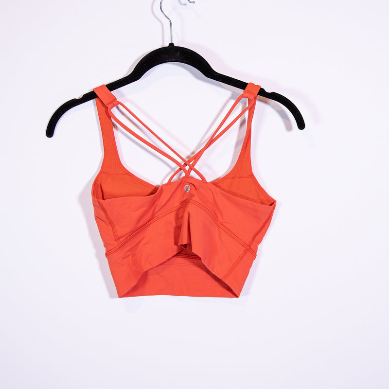 Lululemon Women's Free To Be Athletic Work Out Sports Bra Longline Vivid Flame 4