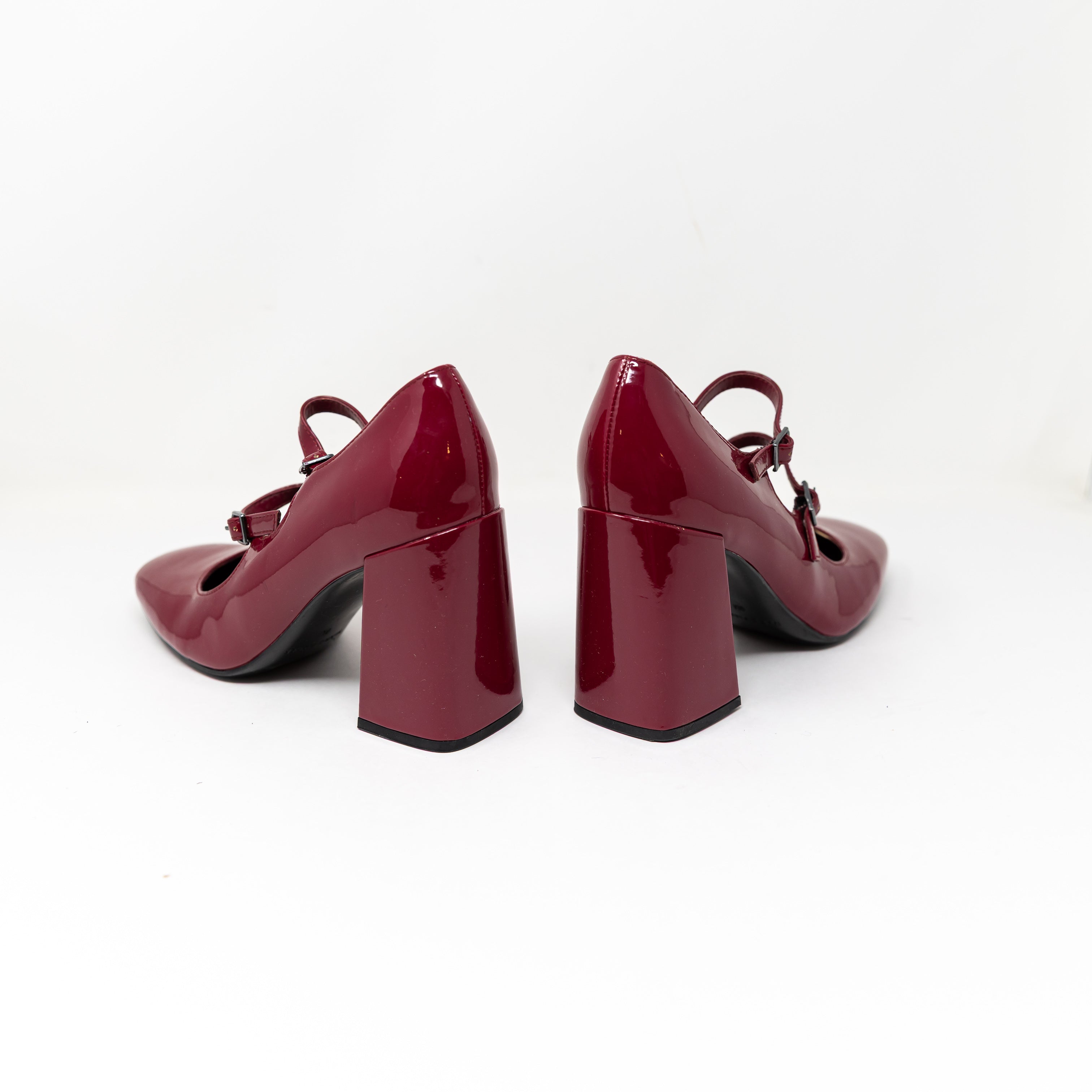 NEW Marc Fisher Charisy Tapered Block Heel Dress Pumps Dark Red Patent Shoes 9