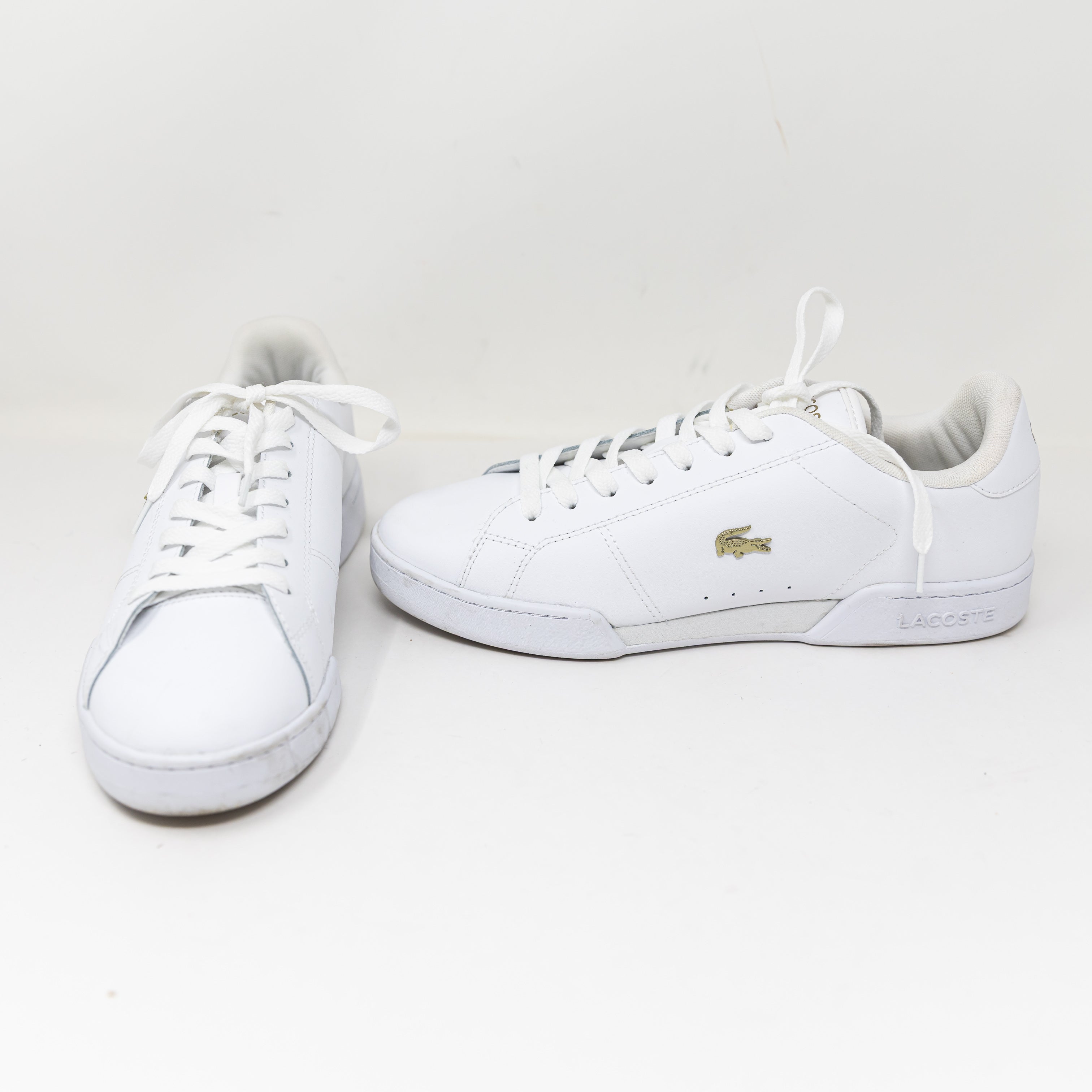 Lacoste Women's Carnaby Cup Genuine Leather Lace Up Low Top Sneakers Shoes White