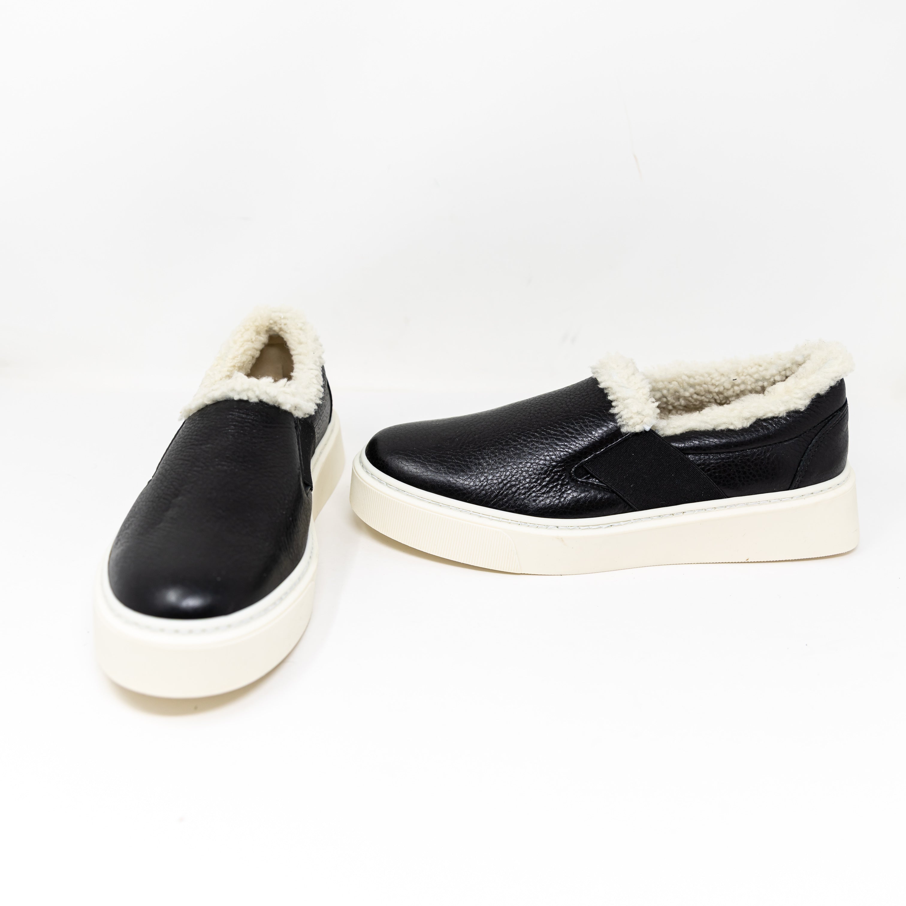 M. Gemi The Luciana Shearling Lined Genuine Leather Low Top Slip On Sneakers 9