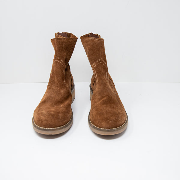 NEW Antonio De Faria Mila Genuine Suede Leather Lug Sole Zp Up Ankle Booties 9.5