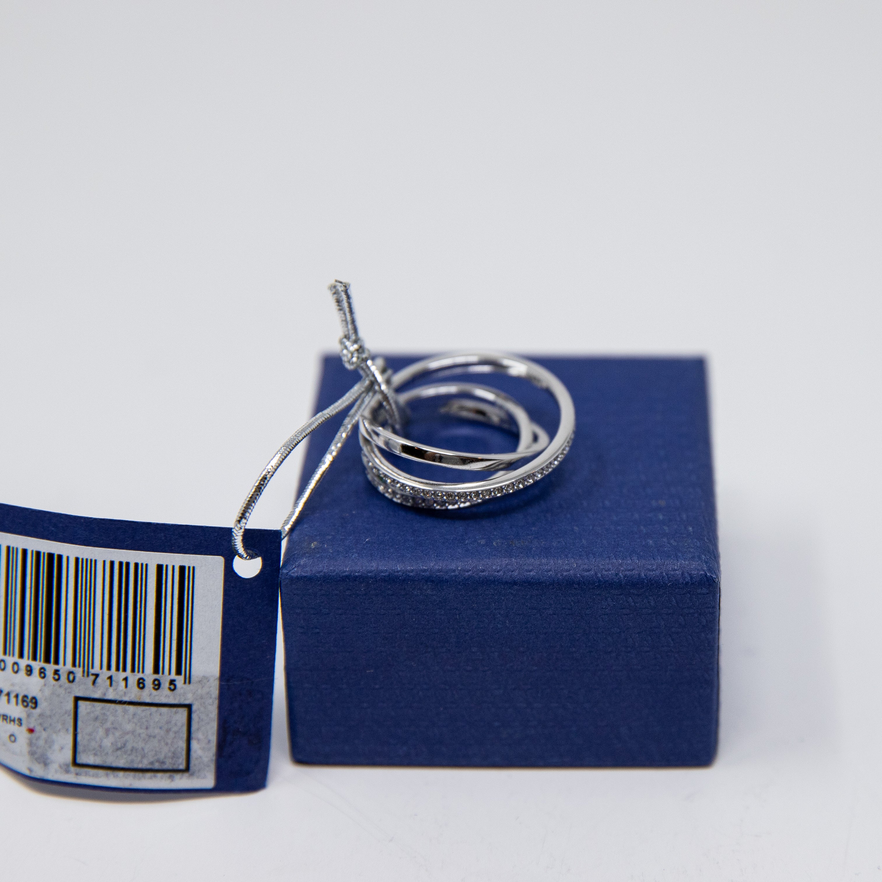 NEW Swarovski Crystal Mini Spiral Crossover 925 Silver Plated Ring 5071169