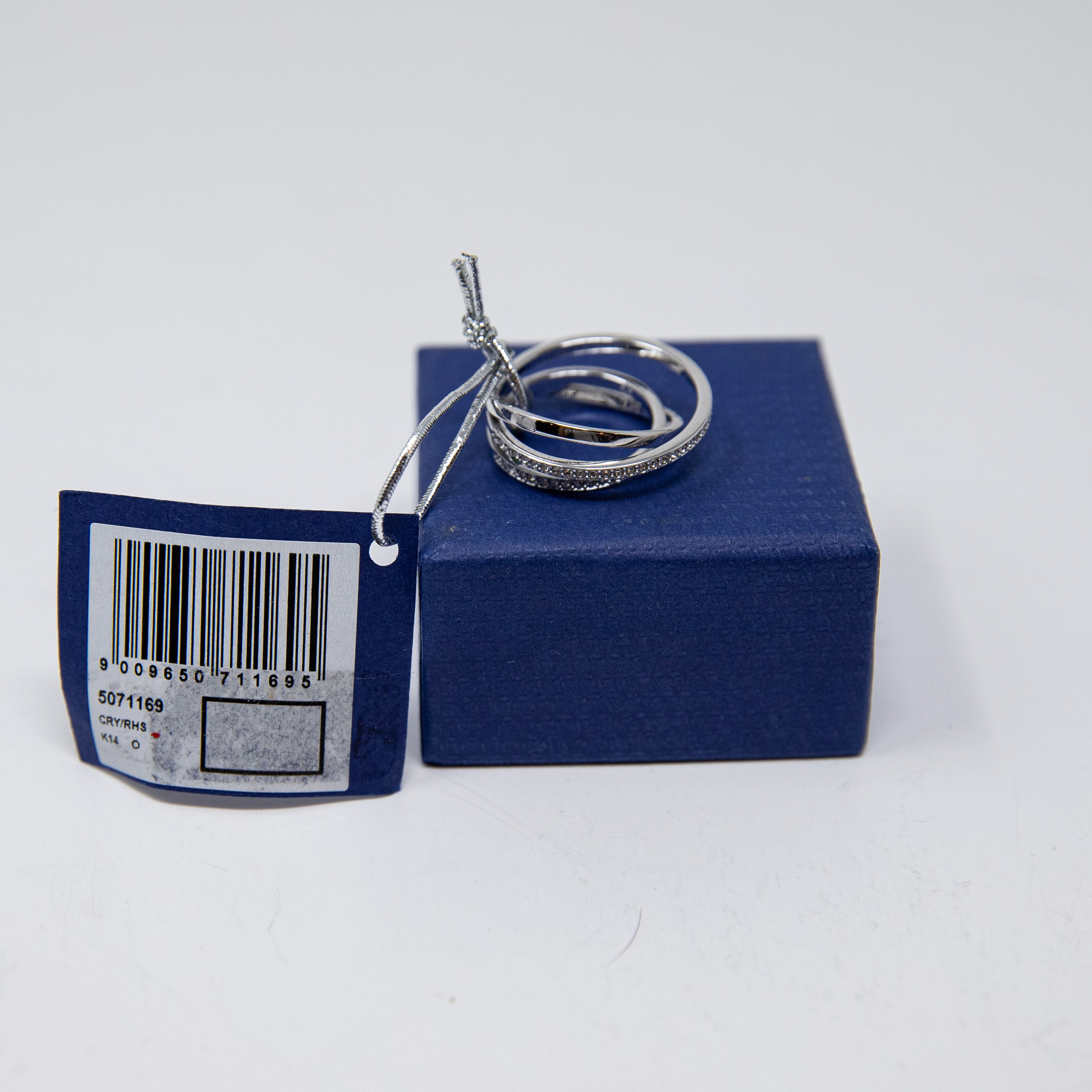 NEW Swarovski Crystal Mini Spiral Crossover 925 Silver Plated Ring 5071169