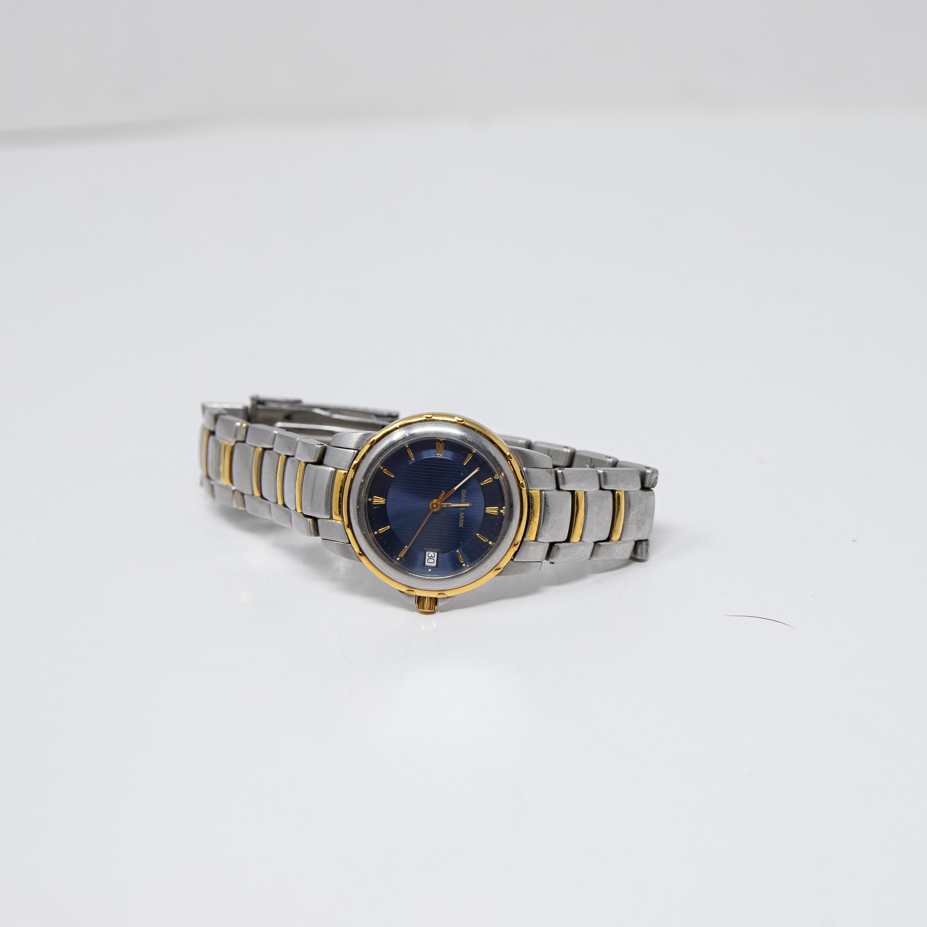 Daniel Mink Women's Stainless Steel Brass Chain Link Round Face Analog Watch