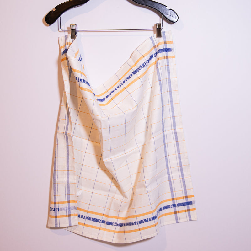 NWOT La Tour D'argent Cotton Woven Logo Embroidered Kitchen Dish Towel White