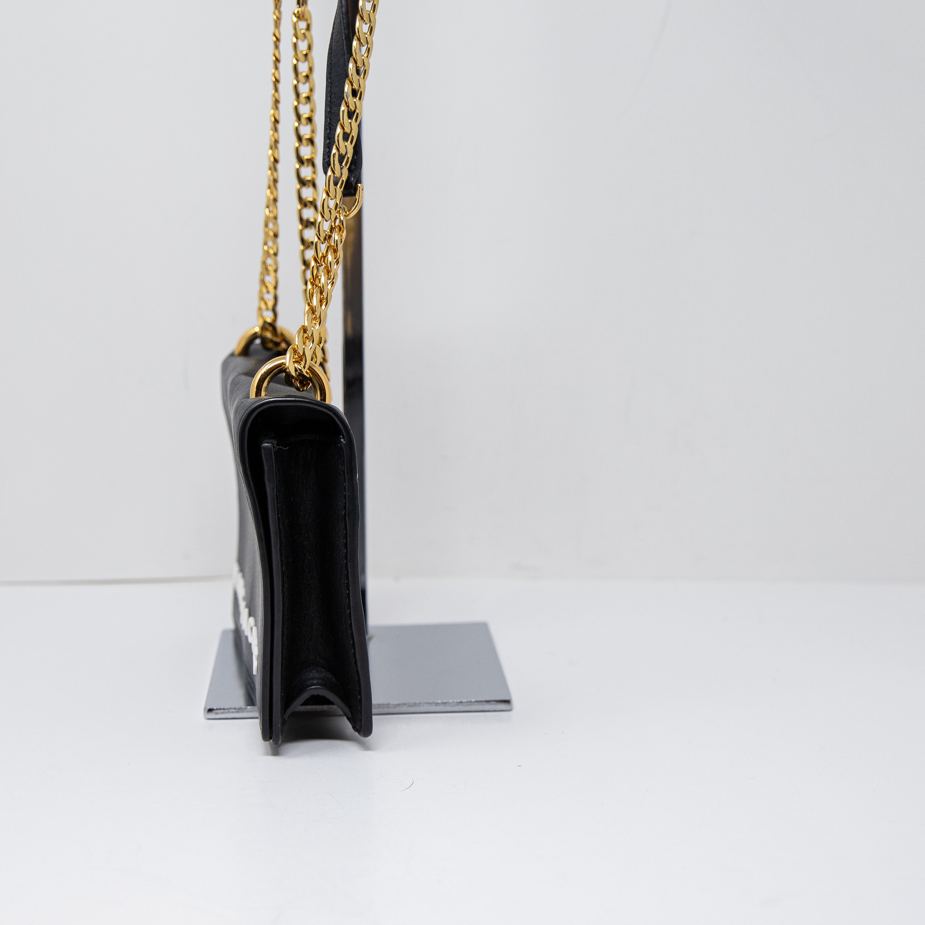 Marc Jacobs Double Take Logo Genuine Leather Gold Chain Crossbody Purse Bag