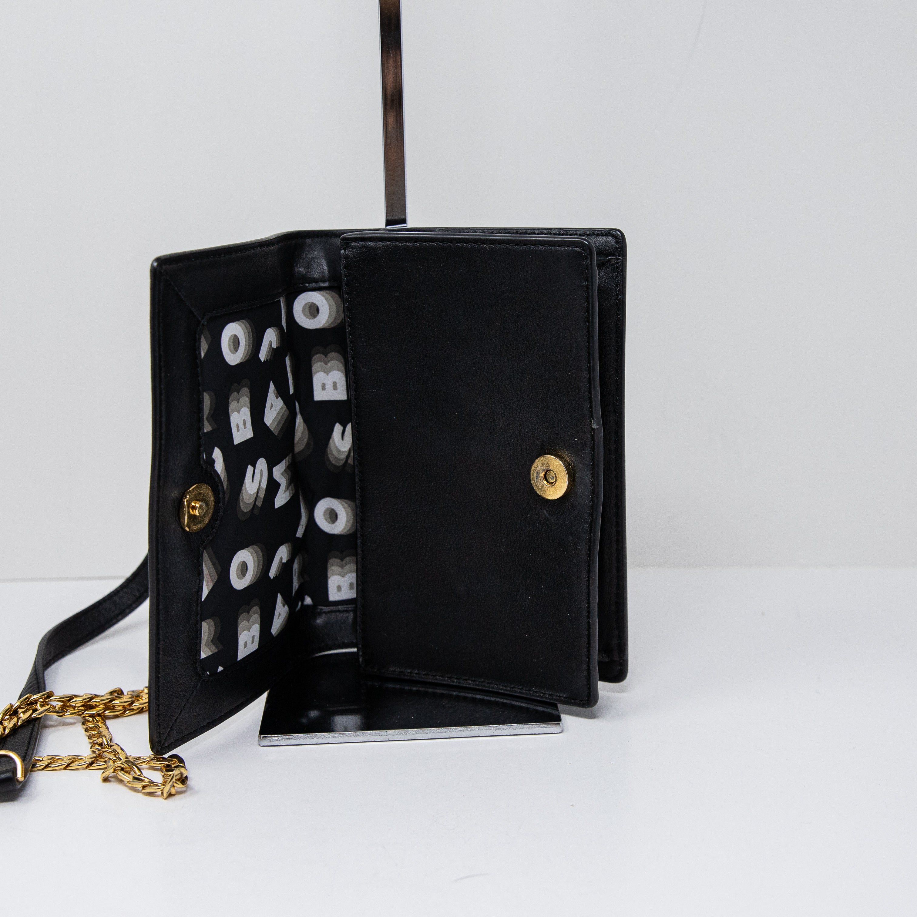 Marc Jacobs Double Take Logo Genuine Leather Gold Chain Crossbody Purse Bag