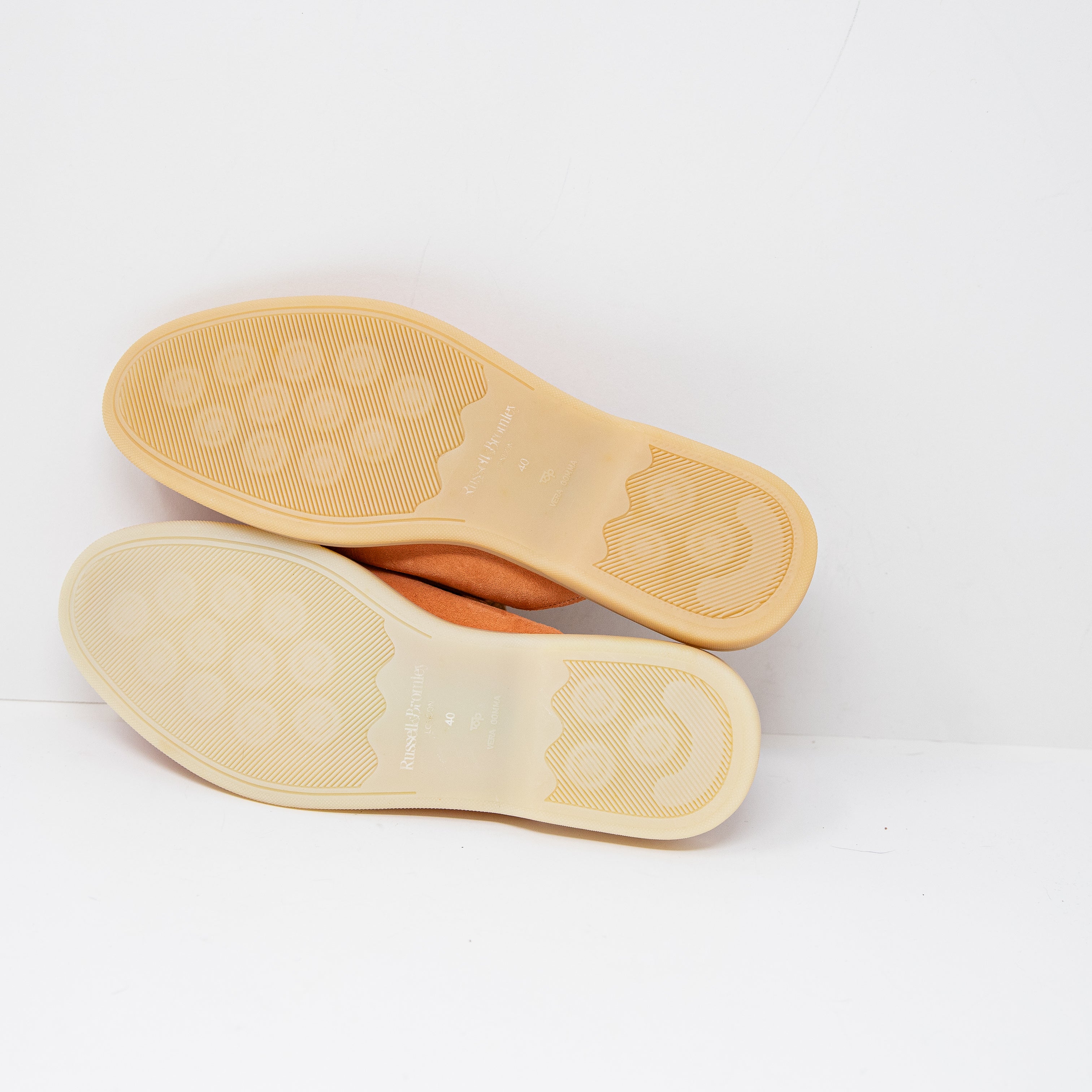 NEW Russell &amp; Bromley IVES Genuine Suede Backless Slip On Loafers Shoes Orange&nbsp;